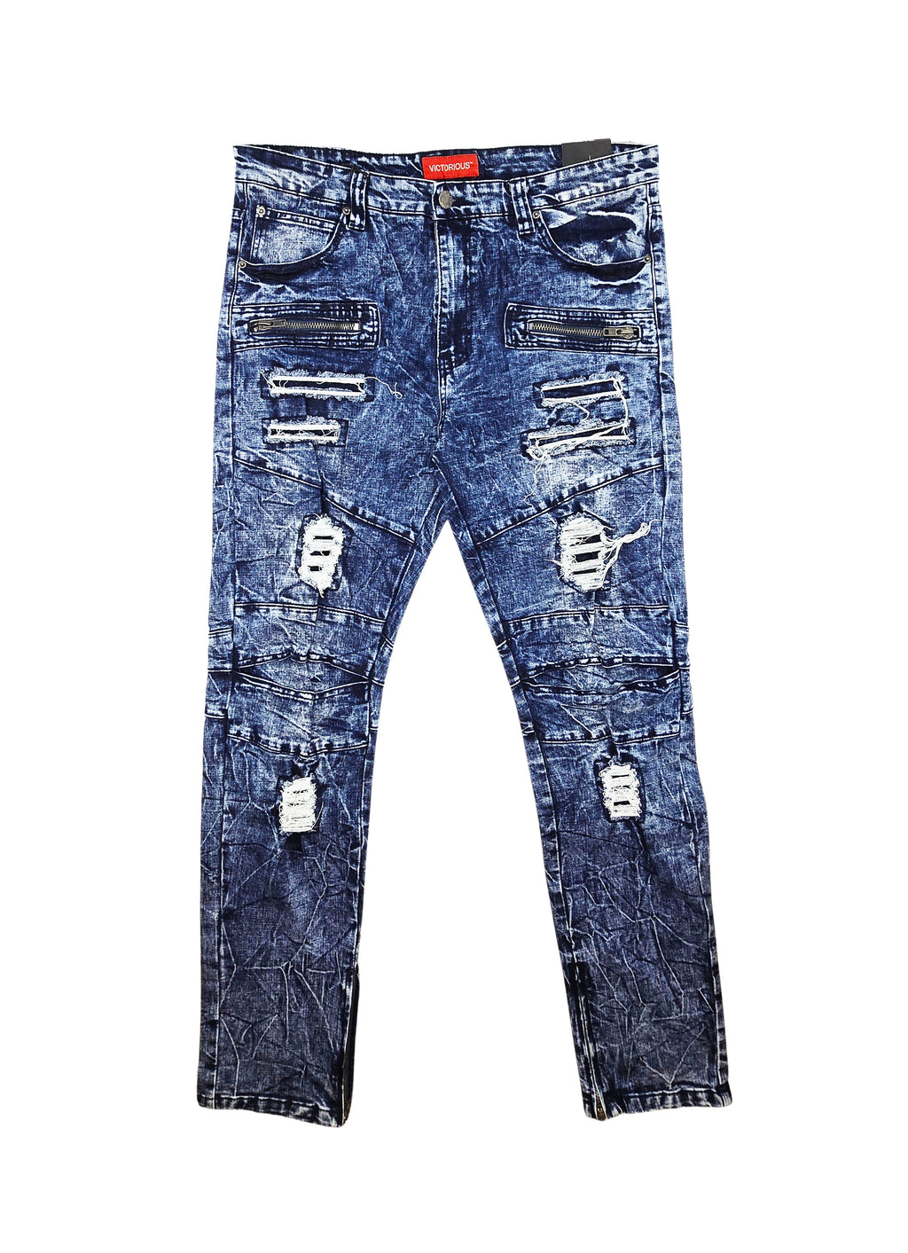 MEN'S WAIST SIZE 38 JEANS/PANTS UPTO 70% OFF (FINAL SALE CLEARANCE) 38X32 RIPPED SLIM FIT INDIGO BLUE