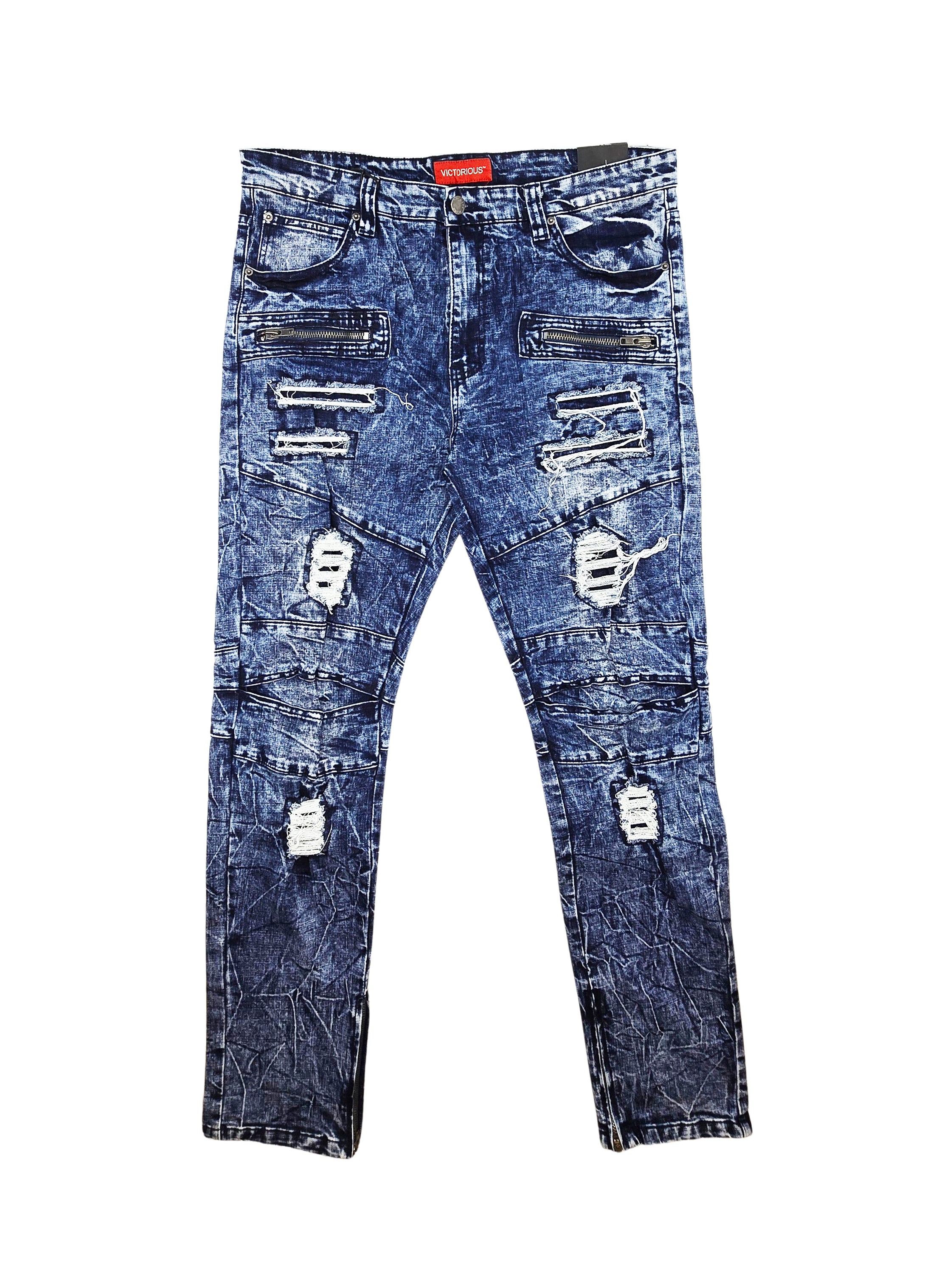 MEN'S WAIST SIZE 38 JEANS/PANTS UPTO 70% OFF (FINAL SALE CLEARANCE) 38X32 RIPPED SLIM FIT INDIGO BLUE