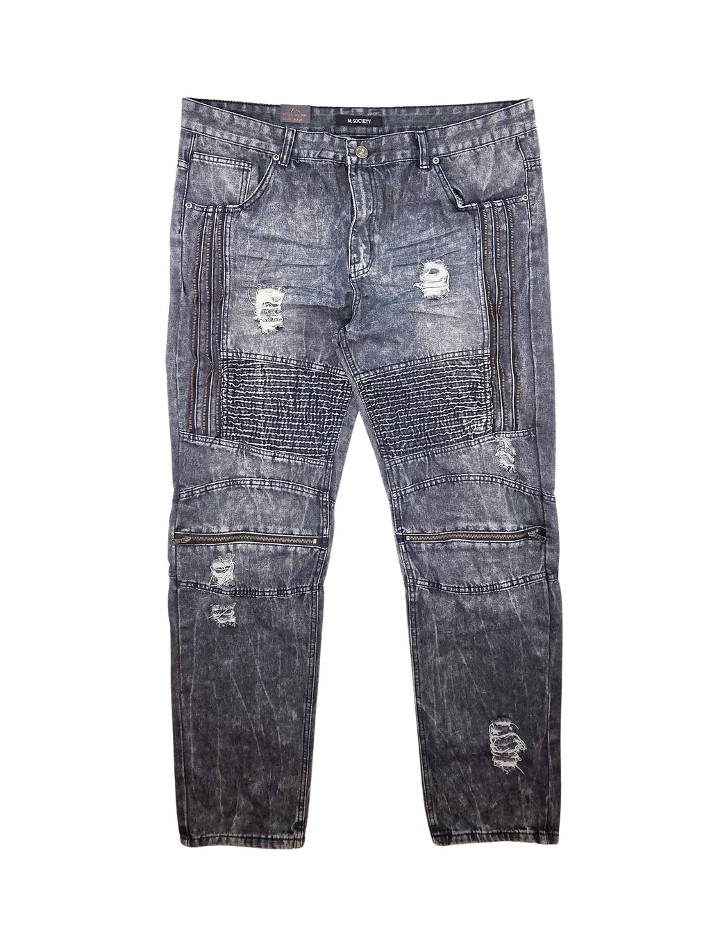 MEN'S WAIST SIZE 40 JEANS/PANTS UPTO 70% OFF (FINAL SALE CLEARANCE) 40X34 RIPPED SEMI TAPERED WASHED BLACK