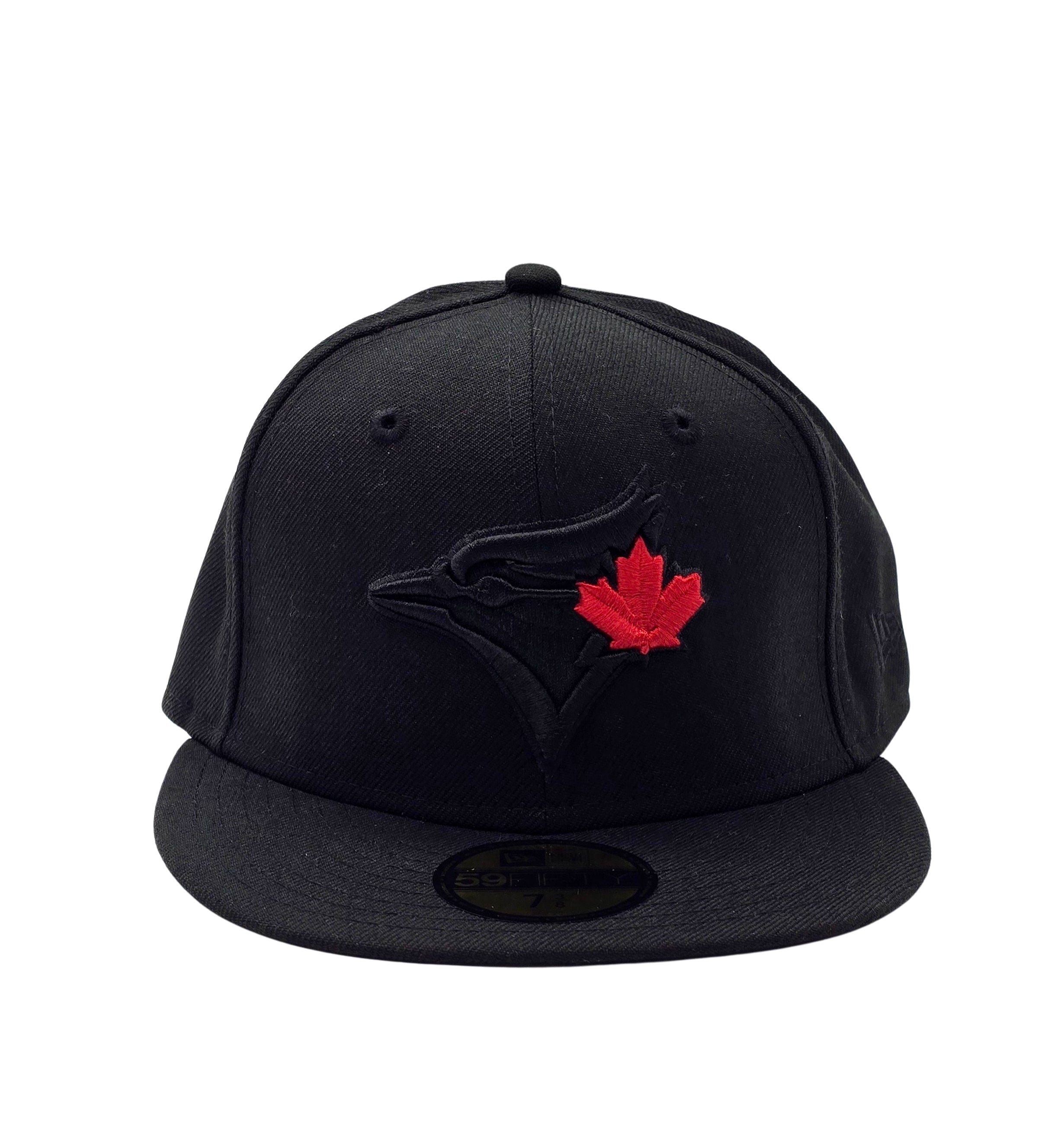 59FIFTY MEN'S MLB TORONTO BLUE JAYS BLACK W/ RED LEAF FITTED HAT