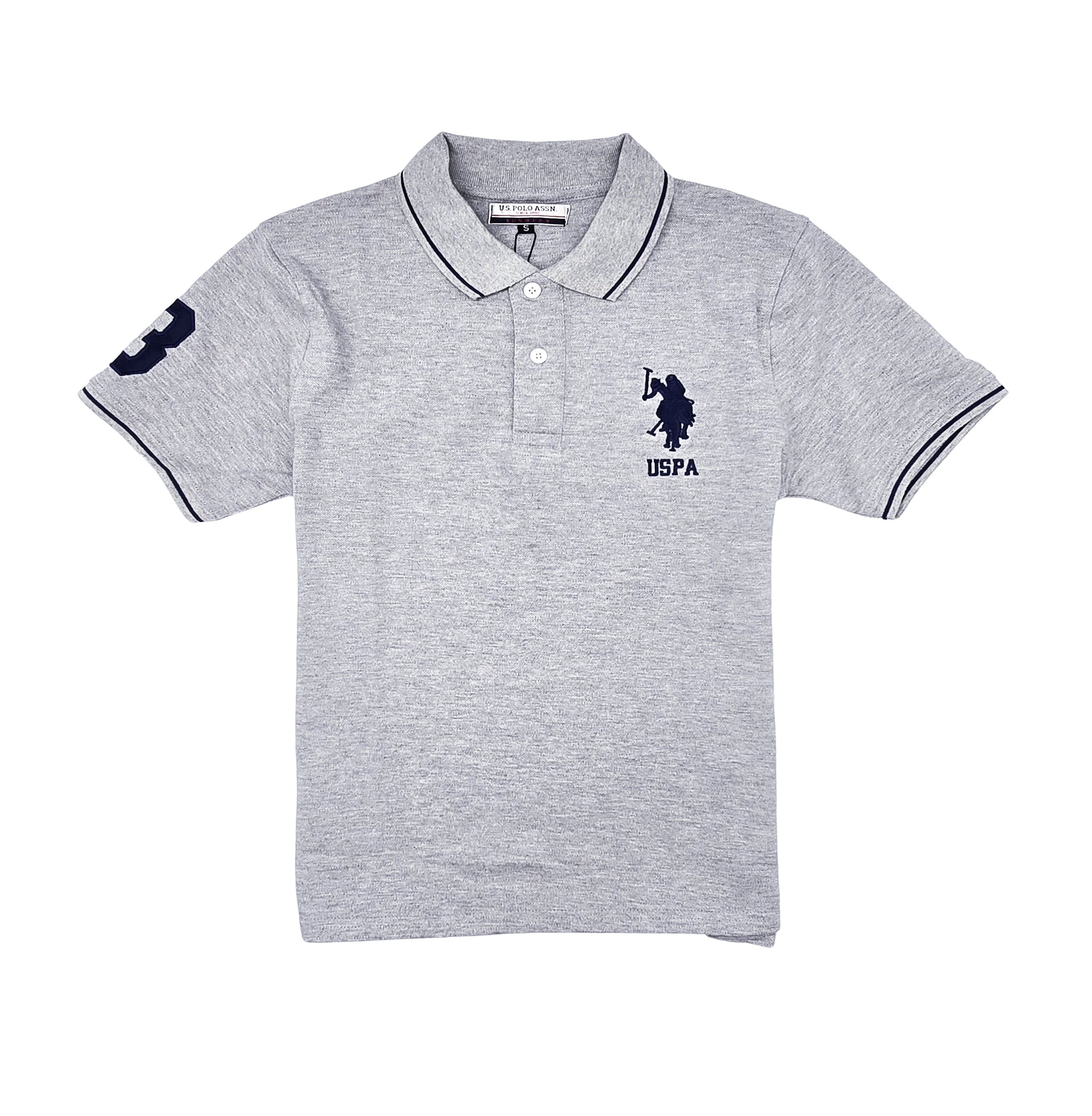 U.S. POLO ASSN. MEN'S BIG LOGO GOLF SHIRT (GREY)