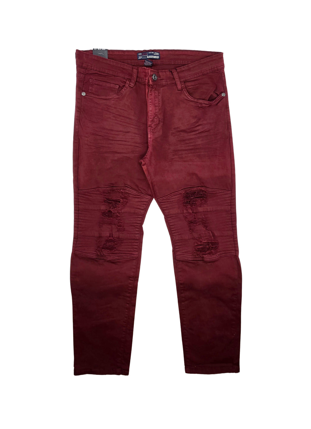 MEN'S WAIST SIZE 36 JEANS/PANTS UPTO 70% OFF (FINAL SALE CLEARANCE) 36X32 RIPPED SKINNY FIT BURGUNDY