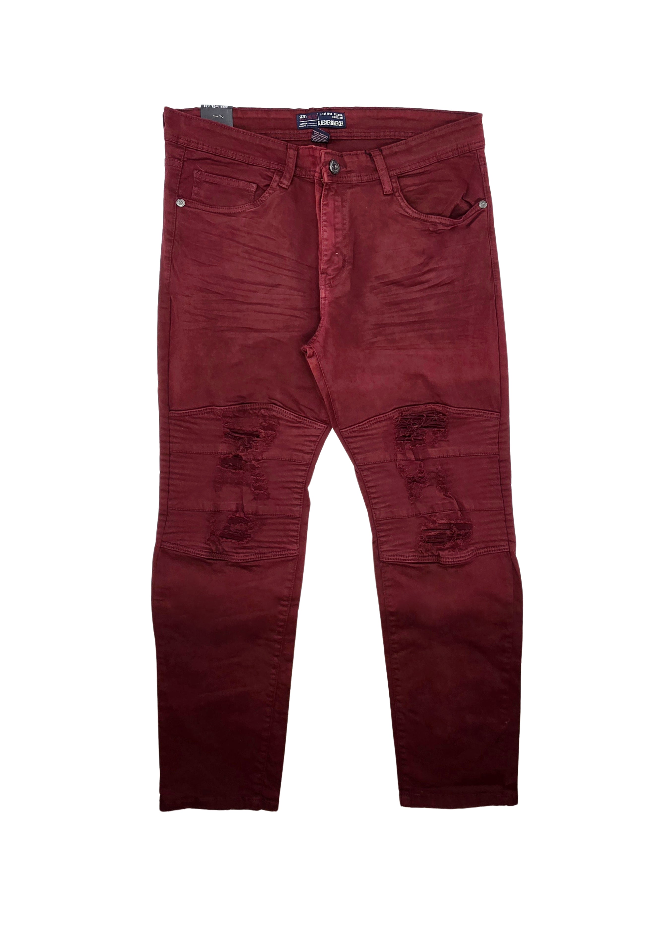 MEN'S WAIST SIZE 36 JEANS/PANTS UPTO 70% OFF (FINAL SALE CLEARANCE) 36X32 RIPPED SKINNY FIT BURGUNDY