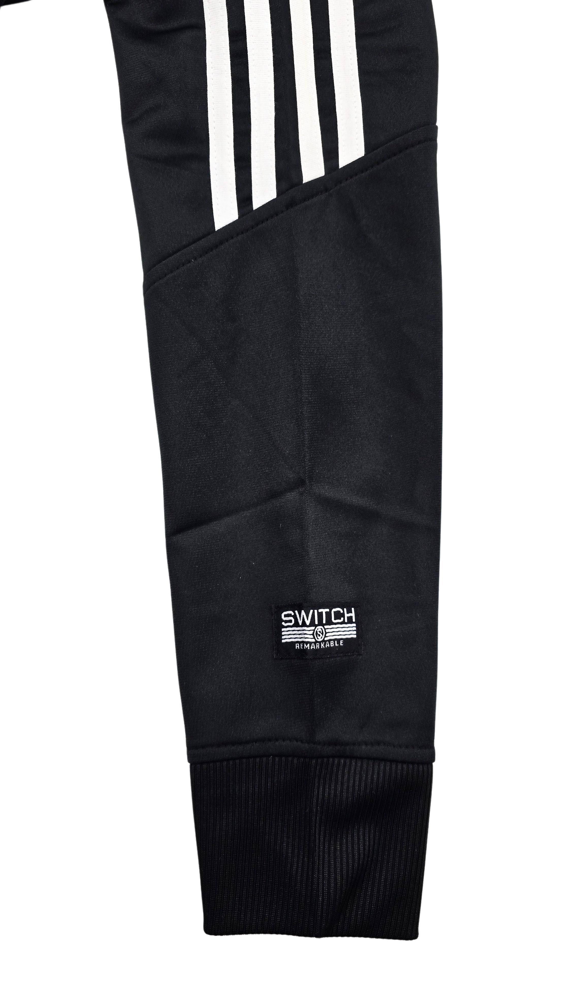 SWITCH MEN'S BASIC SIDE-STRIPES 2-PIECE TRACK SET (BLACK/WHITE)