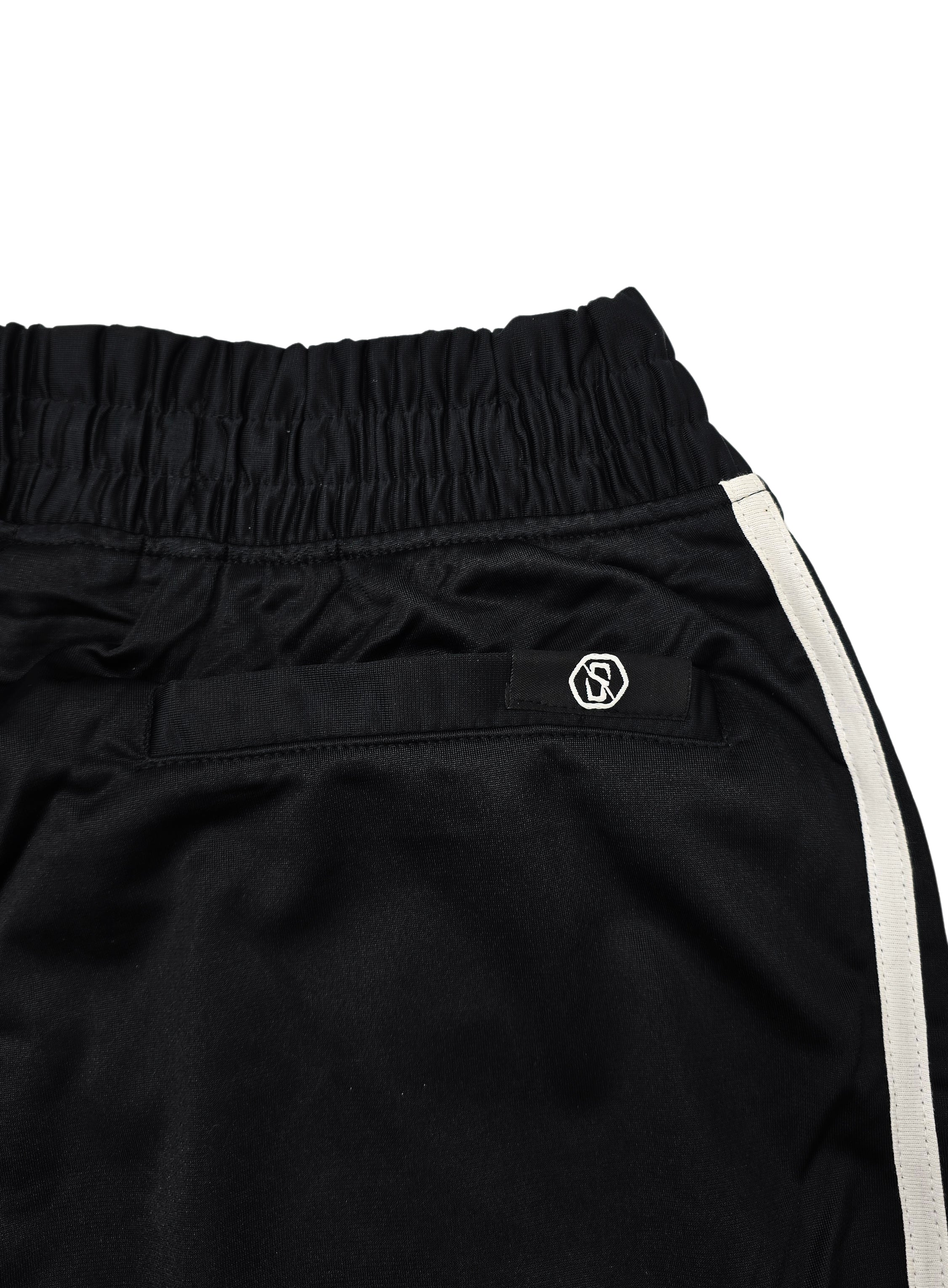 SWITCH MEN'S BASIC SIDE-STRIPES 2-PIECE TRACK SET (BLACK/WHITE)