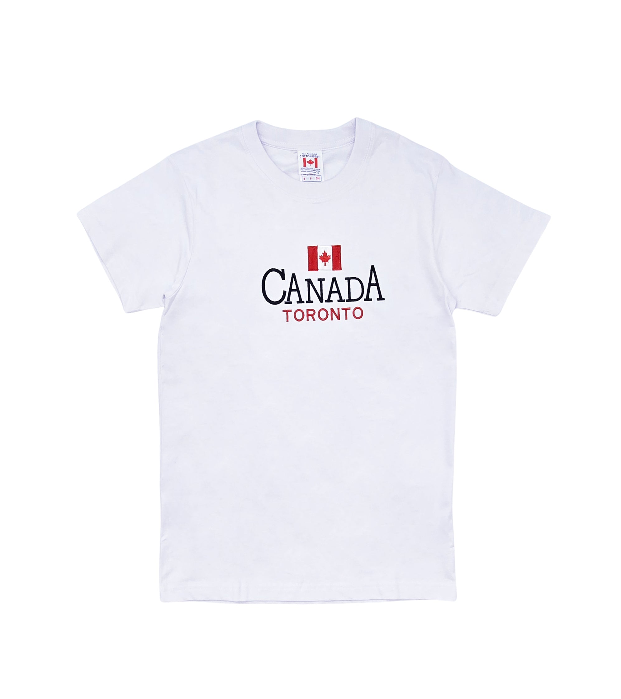 CANADA TORONTO EMBROIDERED LOGO PRINT T-SHIRT (WHITE)