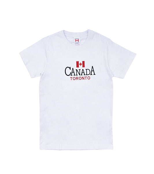 CANADA TORONTO EMBROIDERED LOGO PRINT T-SHIRT (WHITE)