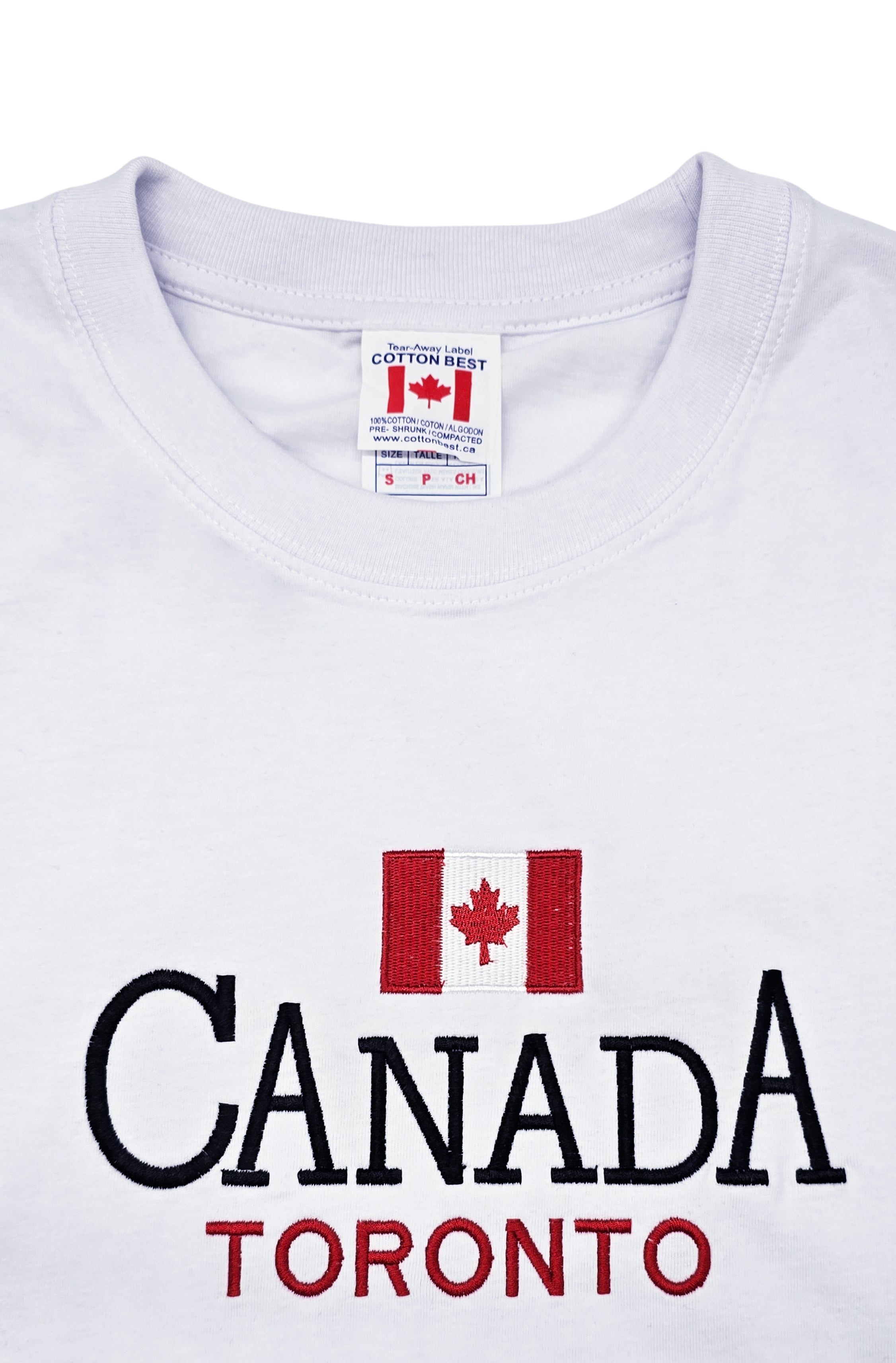 CANADA TORONTO EMBROIDERED LOGO PRINT T-SHIRT (WHITE)