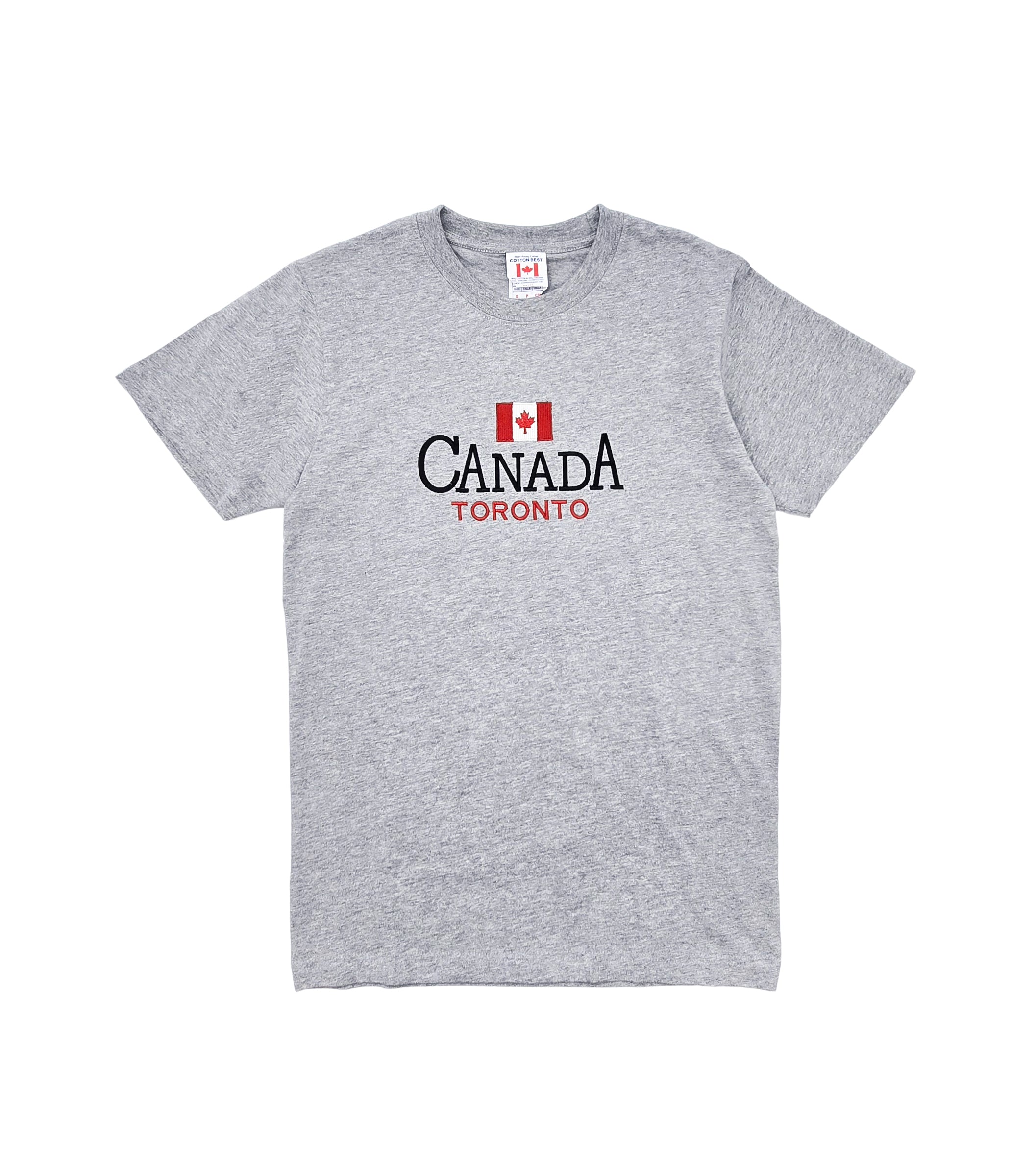 CANADA TORONTO EMBROIDERED LOGO PRINT T-SHIRT (GREY)
