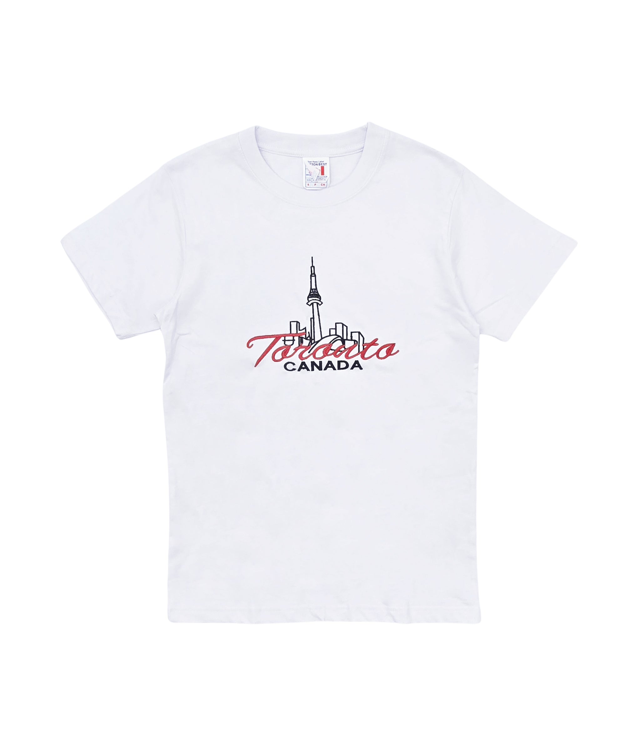 TORONTO CANADA EMBROIDERED LOGO PRINT T-SHIRT (WHITE)