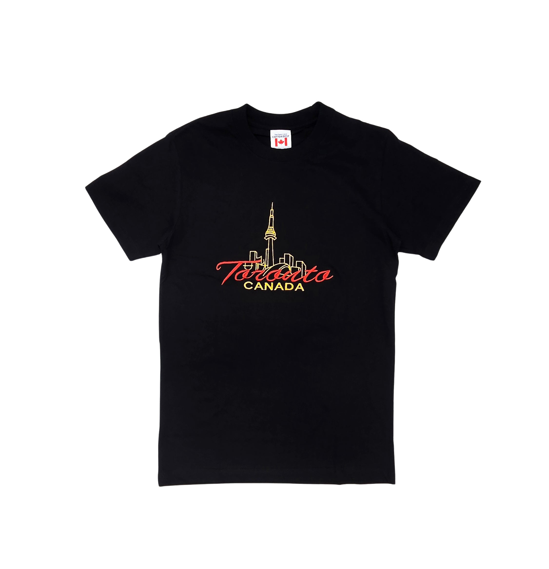 TORONTO CANADA EMBROIDERED LOGO PRINT T-SHIRT (BLACK)