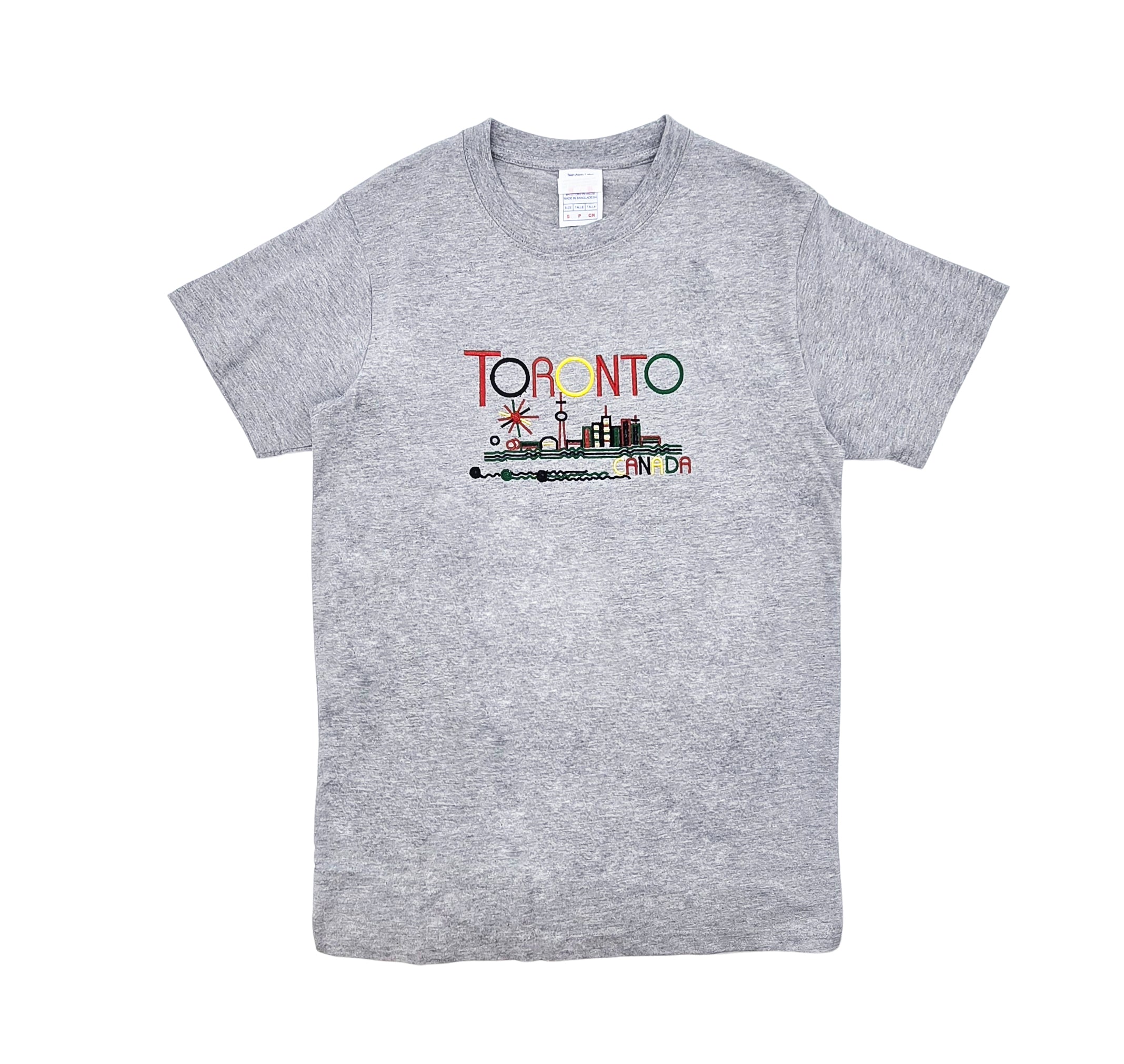 TORONTO CANADA EMBROIDERED LOGO PRINT T-SHIRT (GREY)