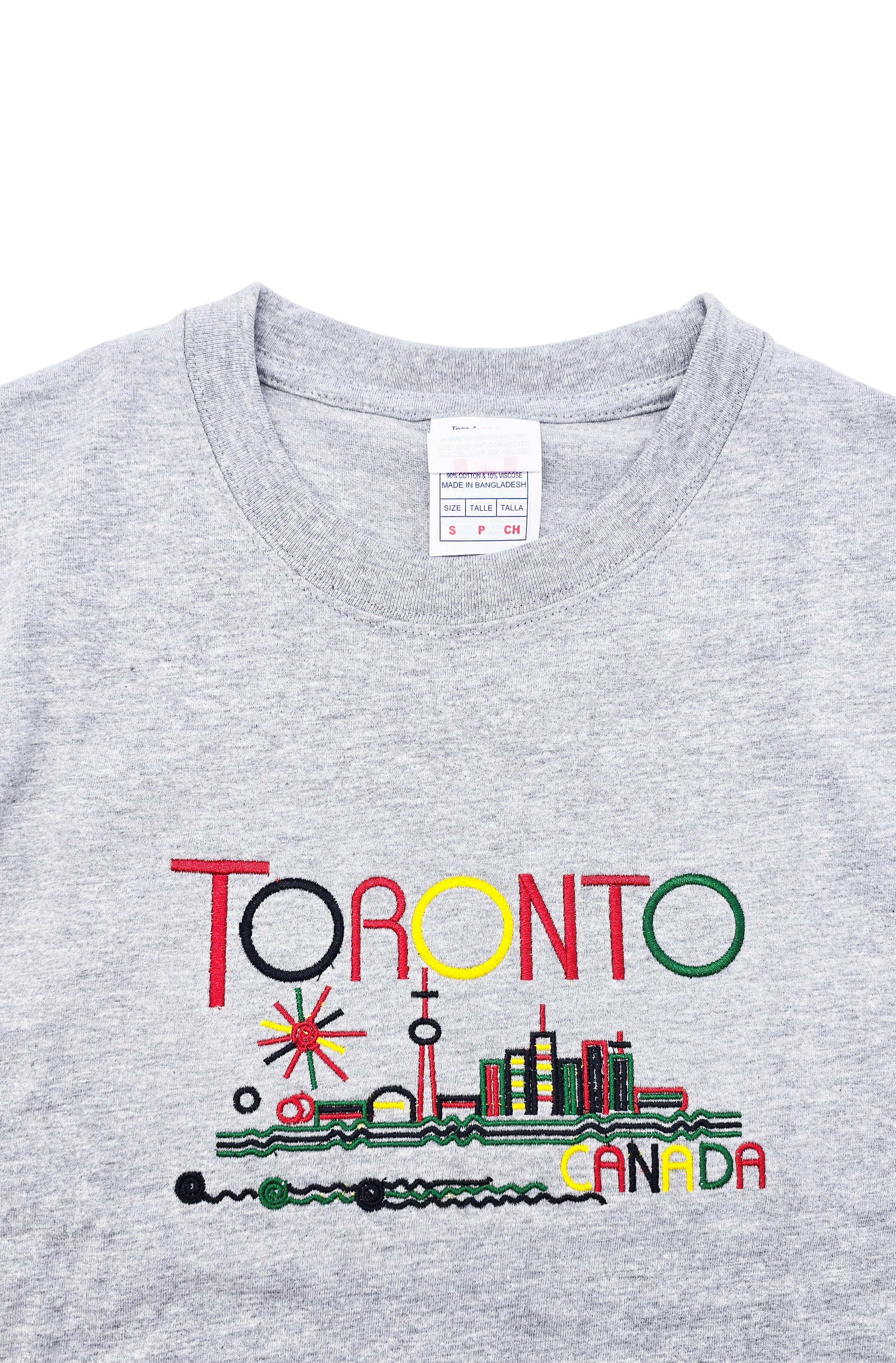 TORONTO CANADA EMBROIDERED LOGO PRINT T-SHIRT (GREY)