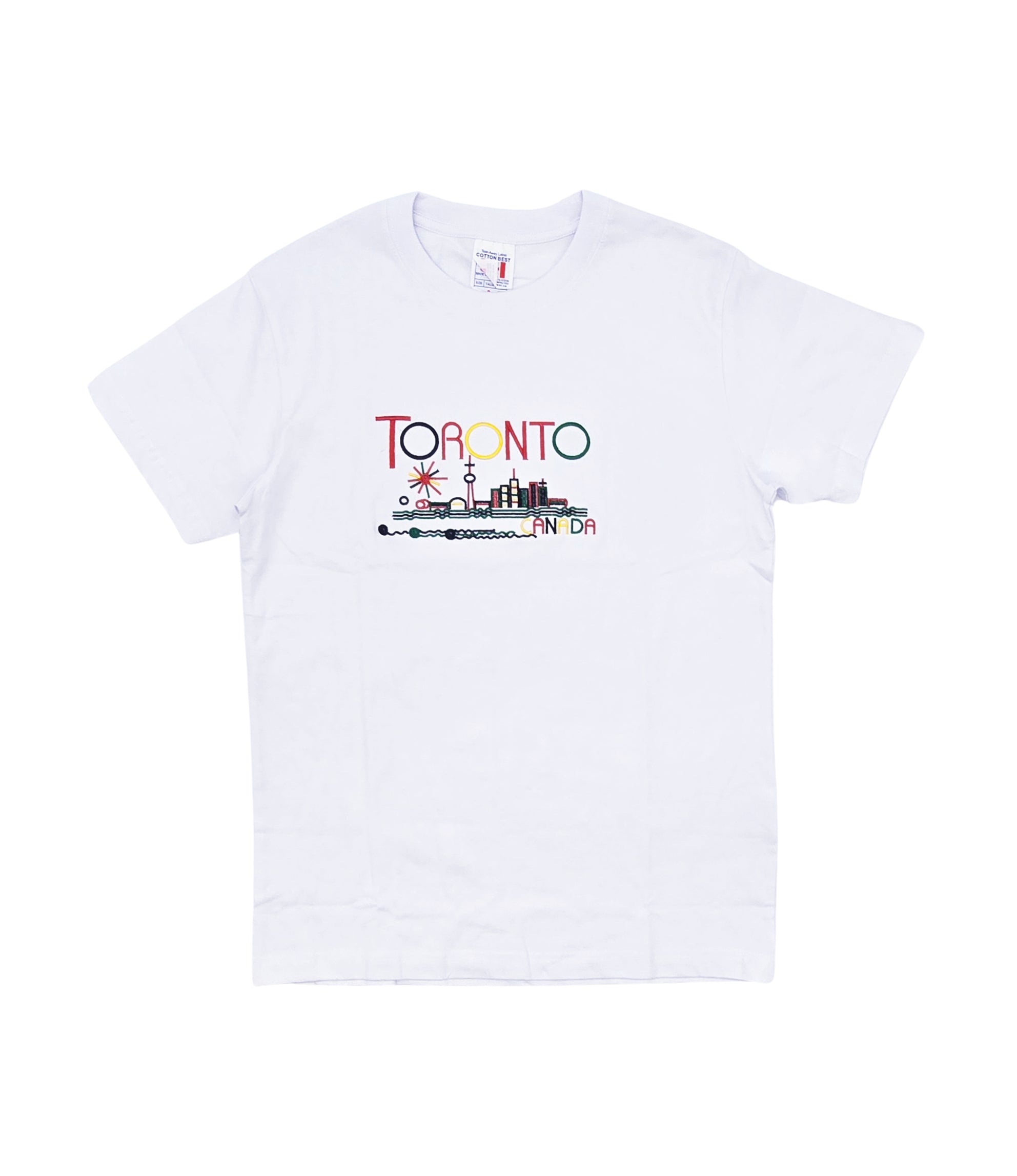 TORONTO CANADA EMBROIDERED LOGO PRINT T-SHIRT (WHITE)