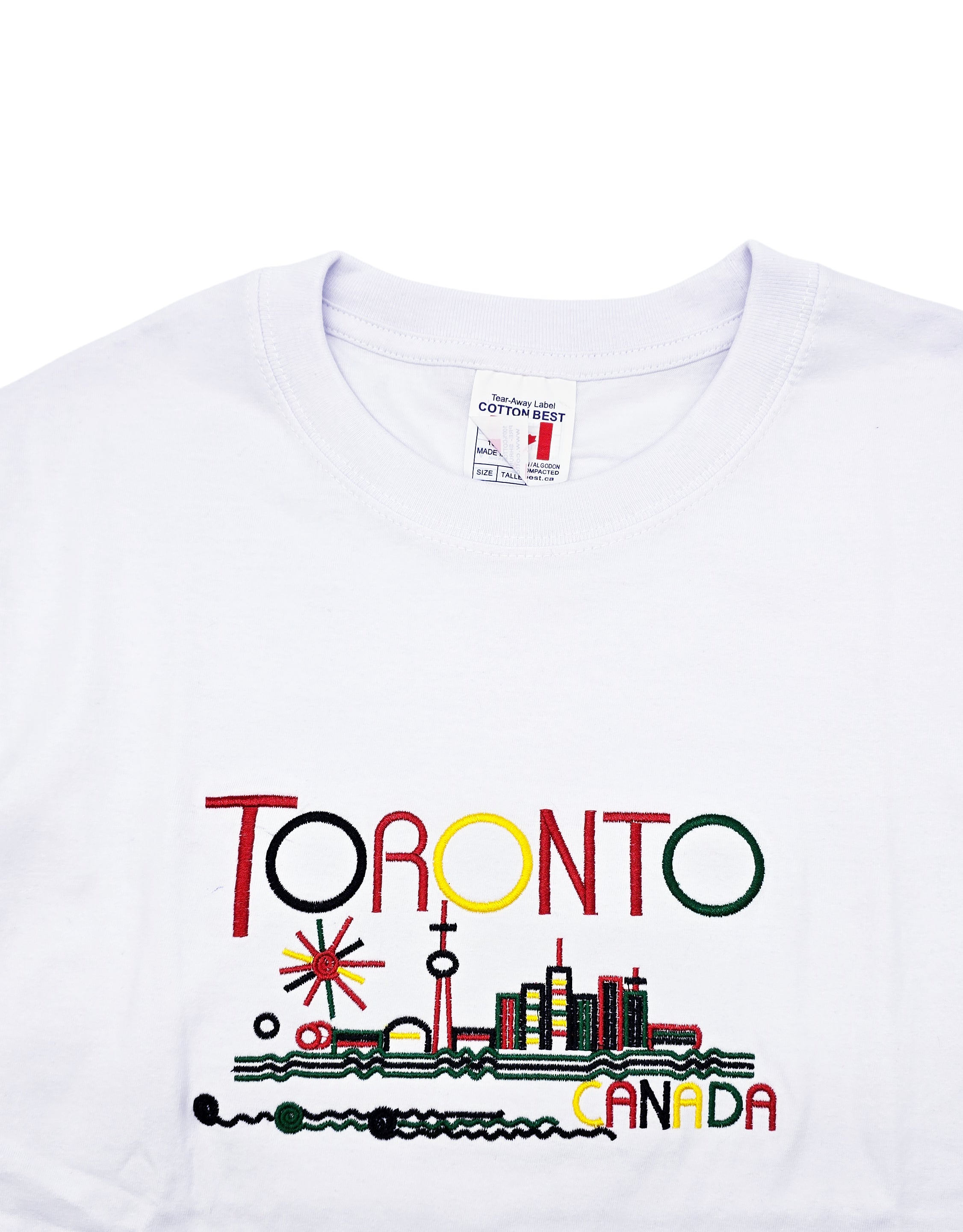 TORONTO CANADA EMBROIDERED LOGO PRINT T-SHIRT (WHITE)