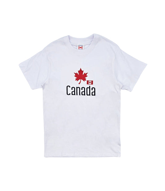 CANADA EMBROIDERED LOGO PRINT T-SHIRT (WHITE)