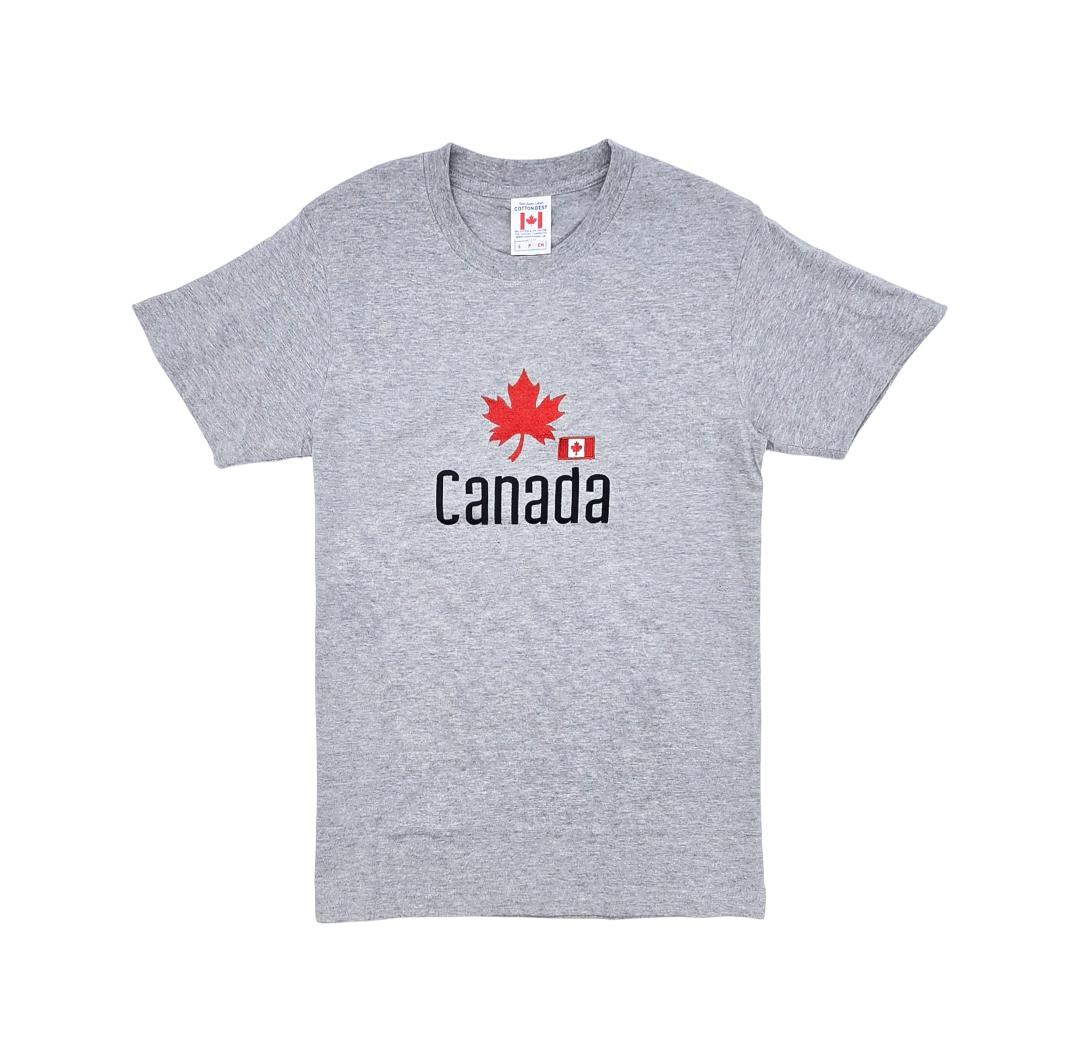 CANADA EMBROIDERED LOGO PRINT T-SHIRT (GREY)