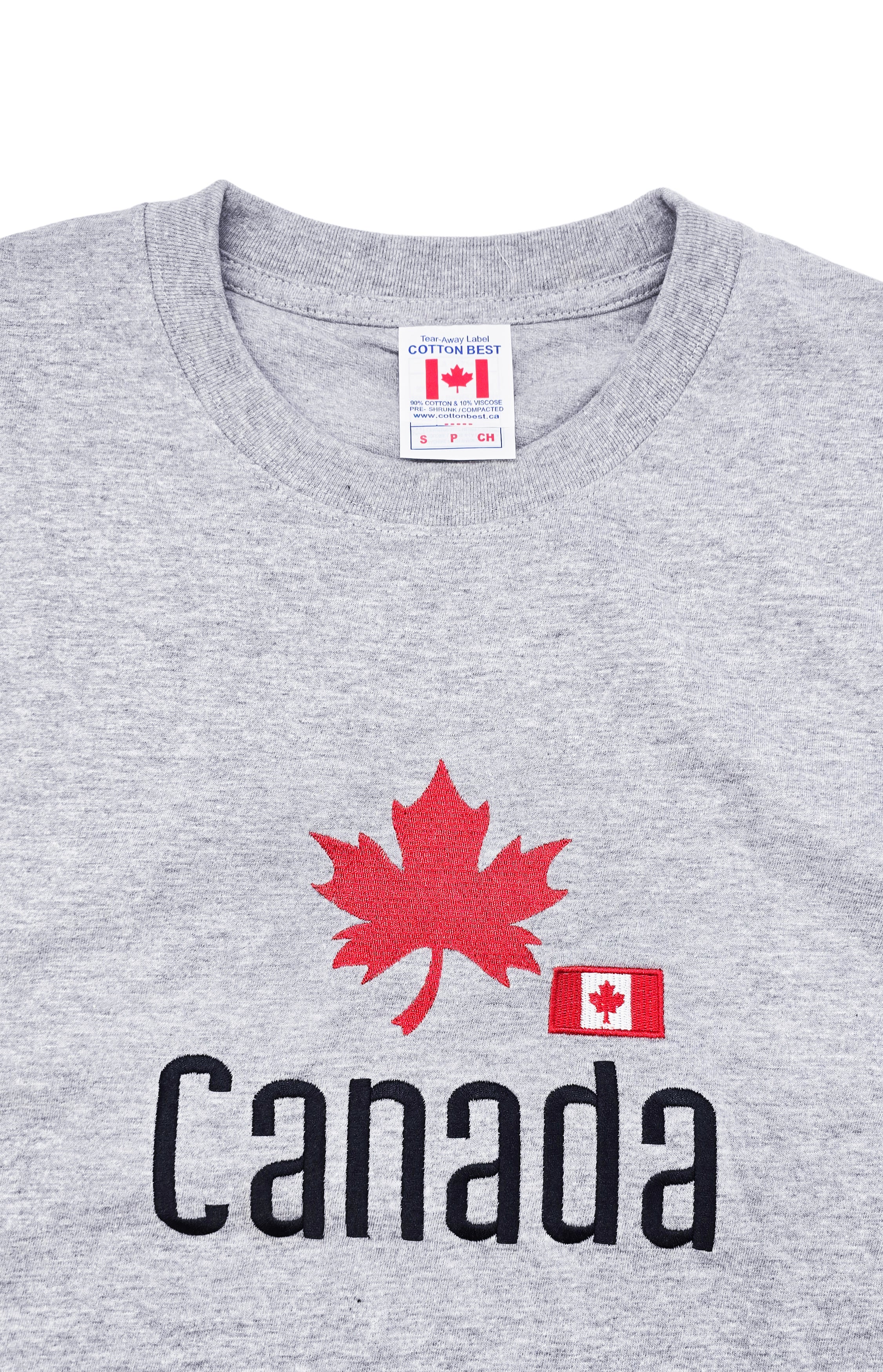 CANADA EMBROIDERED LOGO PRINT T-SHIRT (GREY)