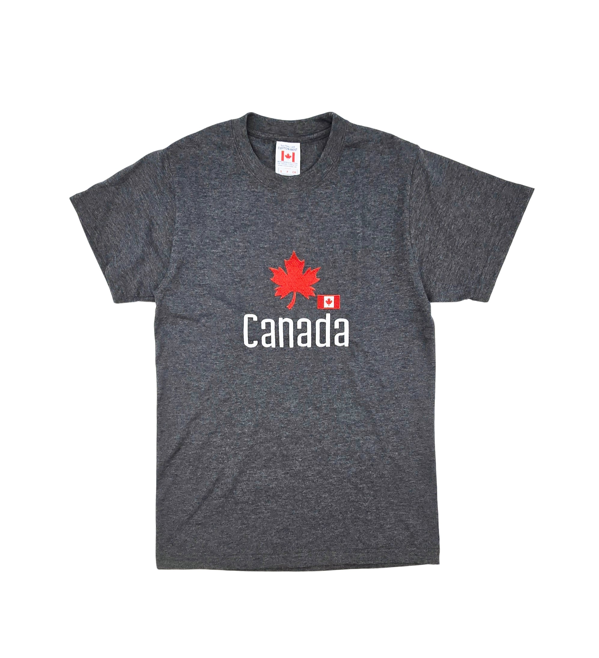 CANADA EMBROIDERED LOGO PRINT T-SHIRT (CHARCOAL)