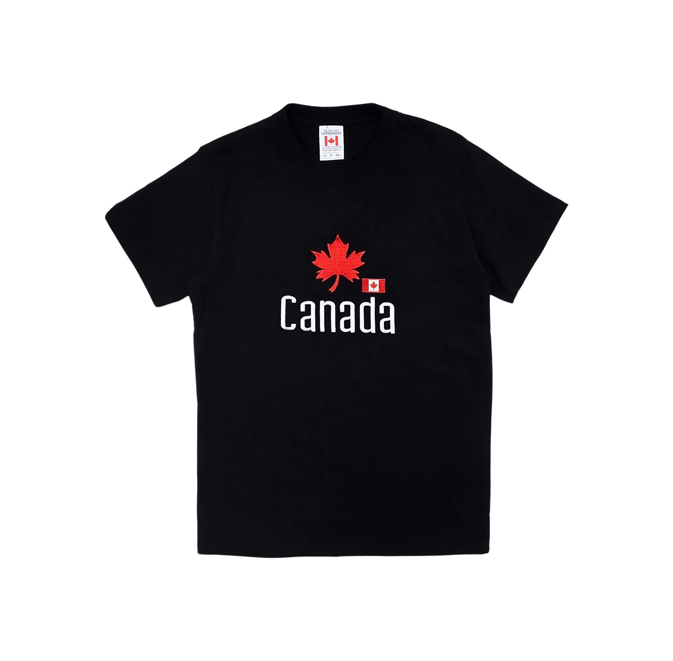 CANADA EMBROIDERED LOGO PRINT T-SHIRT (BLACK)