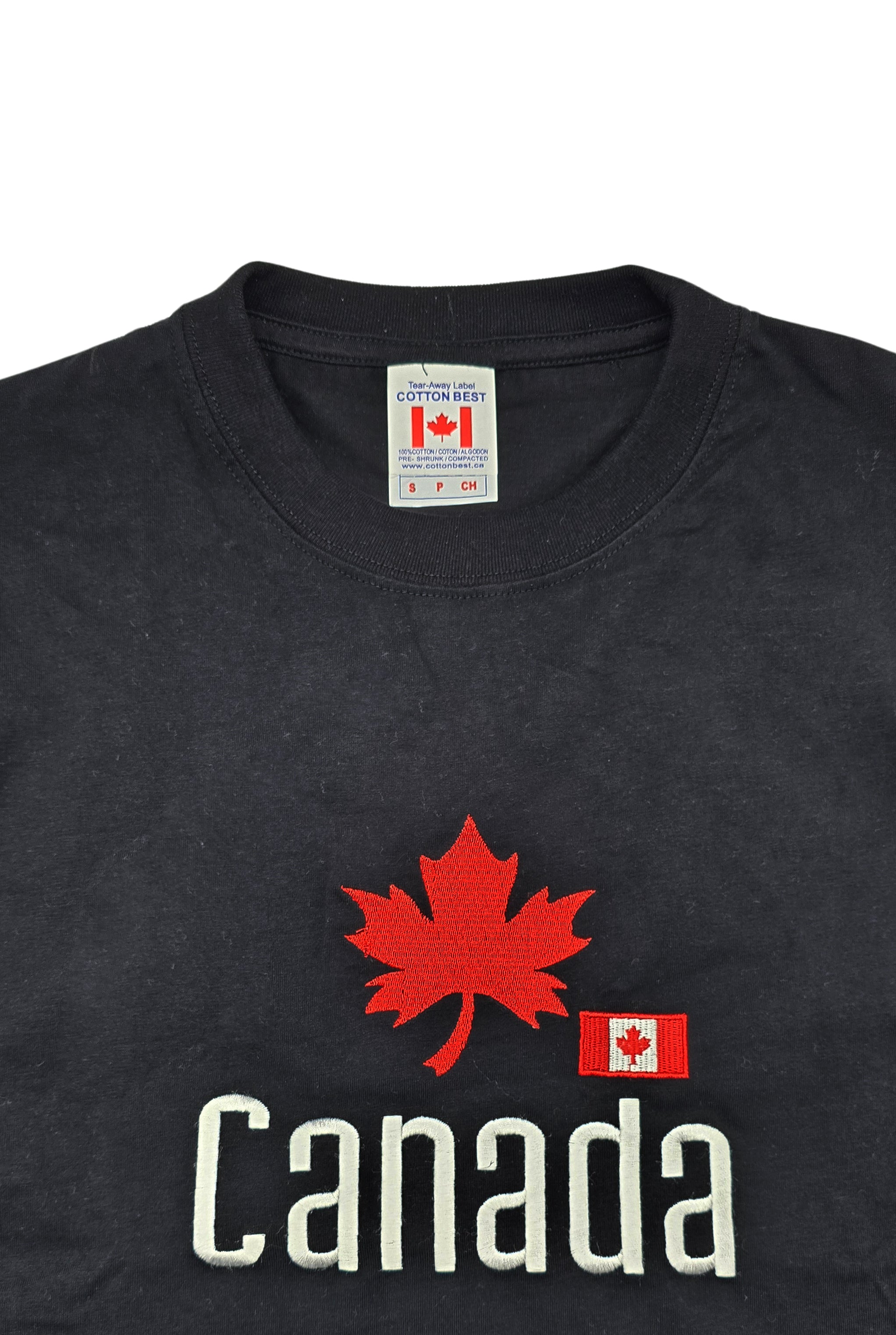 CANADA EMBROIDERED LOGO PRINT T-SHIRT (BLACK)