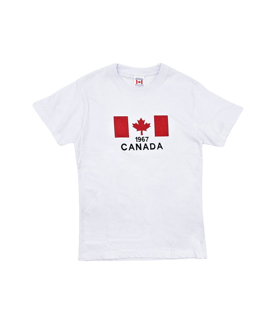 CANADA EMBROIDERED LOGO PRINT T-SHIRT (WHITE)
