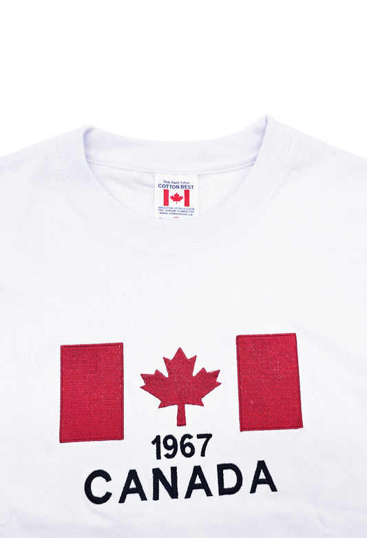 CANADA EMBROIDERED LOGO PRINT T-SHIRT (WHITE)