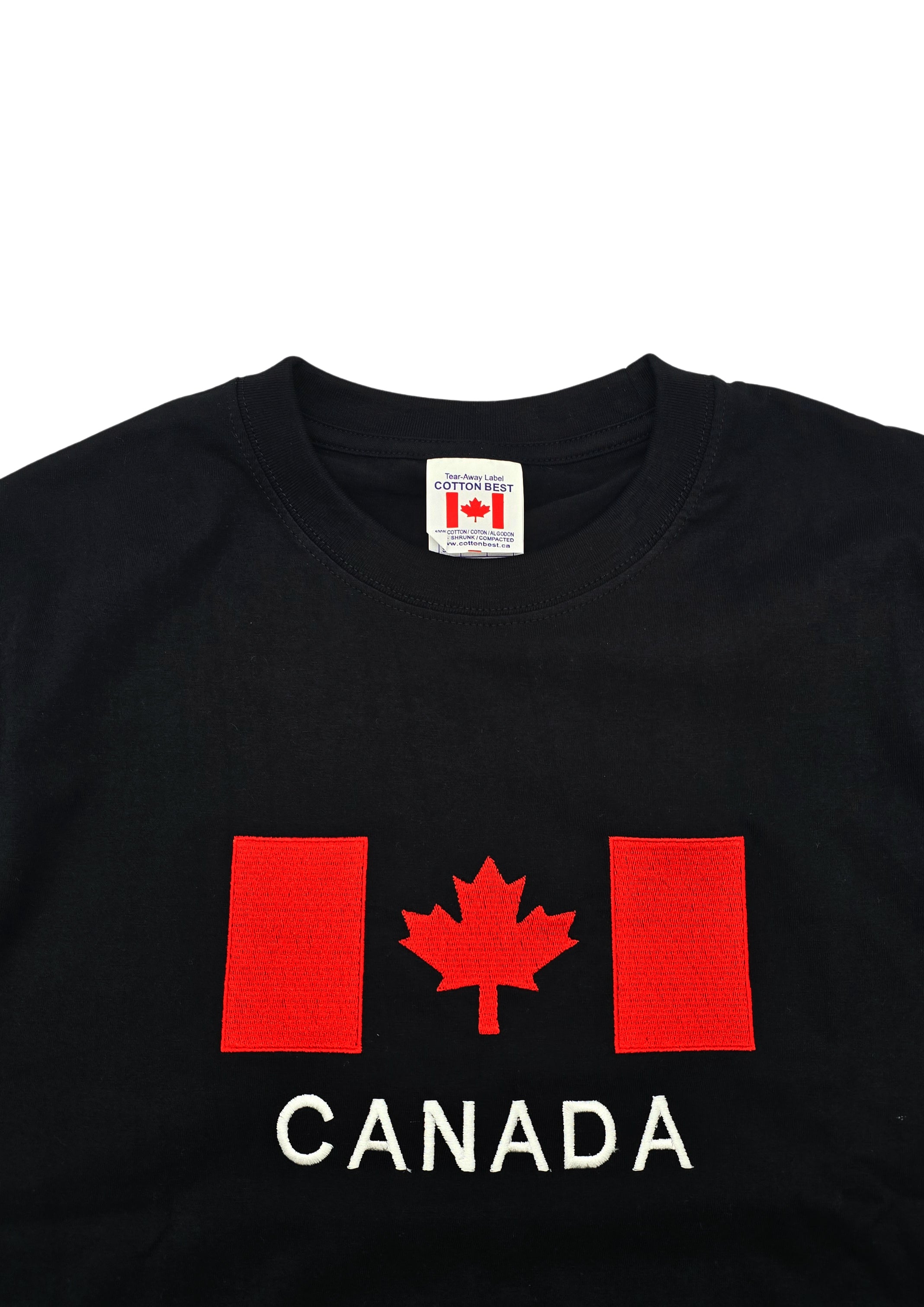 CANADA EMBROIDERED LOGO PRINT T-SHIRT (BLACK)