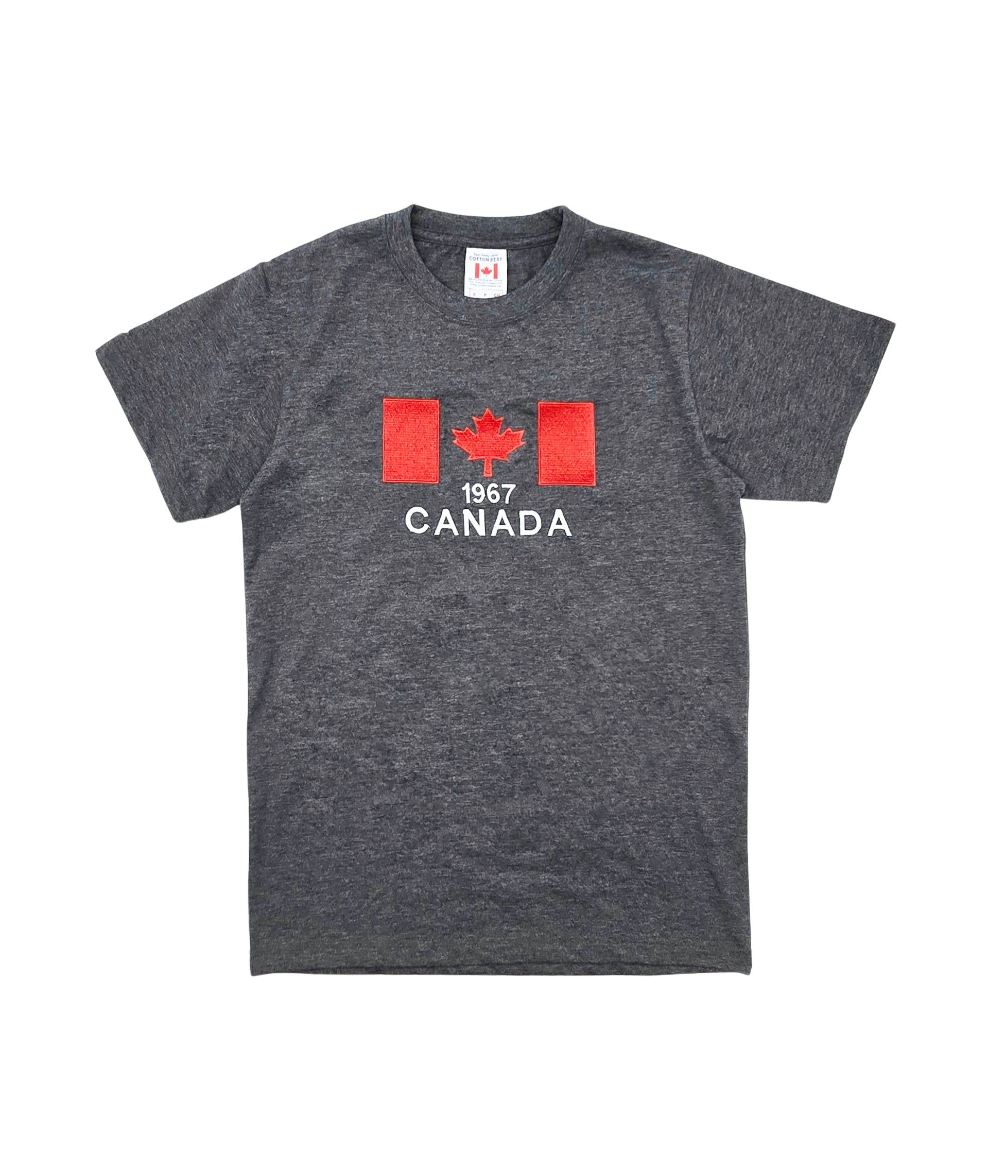 CANADA EMBROIDERED LOGO PRINT T-SHIRT (CHARCOAL)