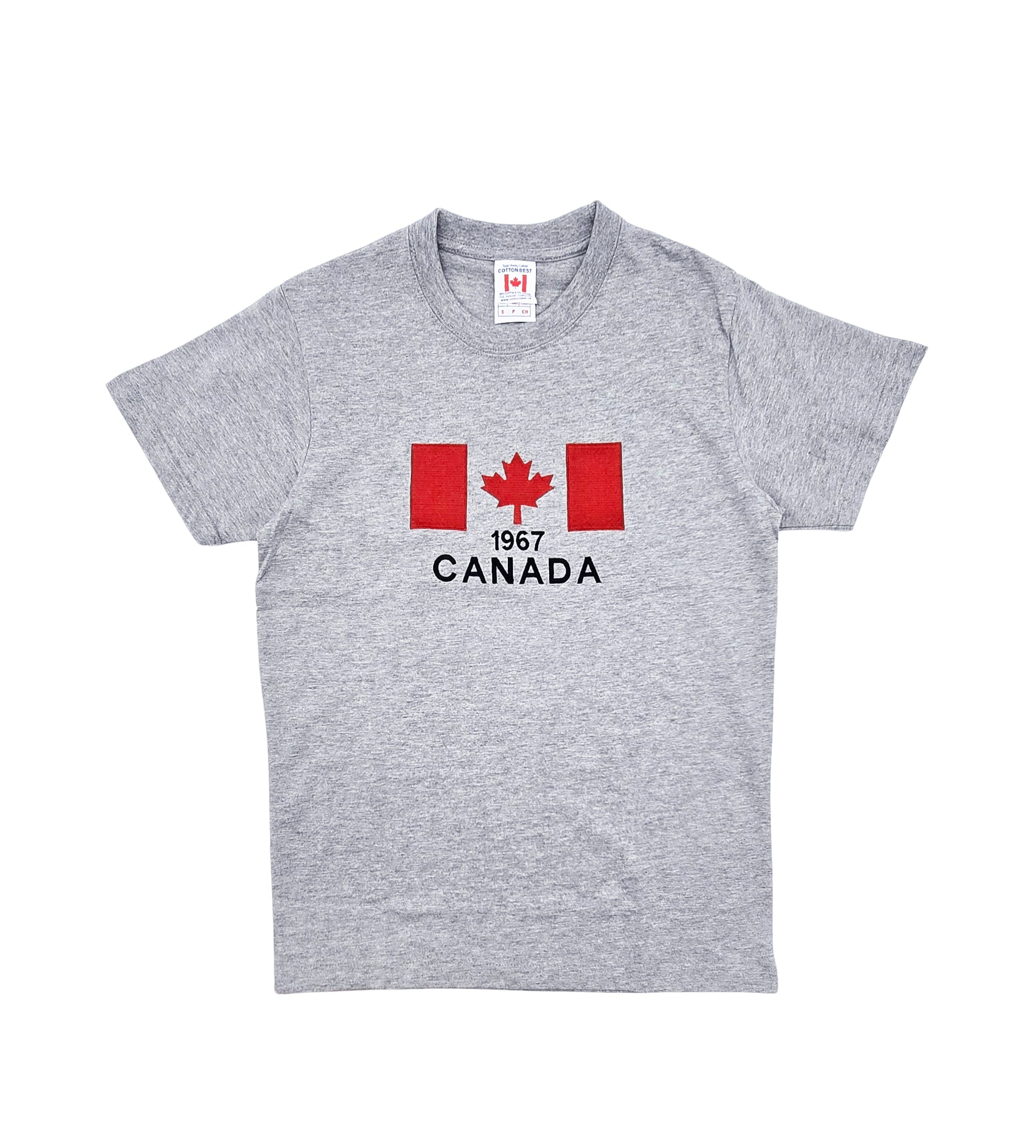 CANADA EMBROIDERED LOGO PRINT T-SHIRT (GREY)