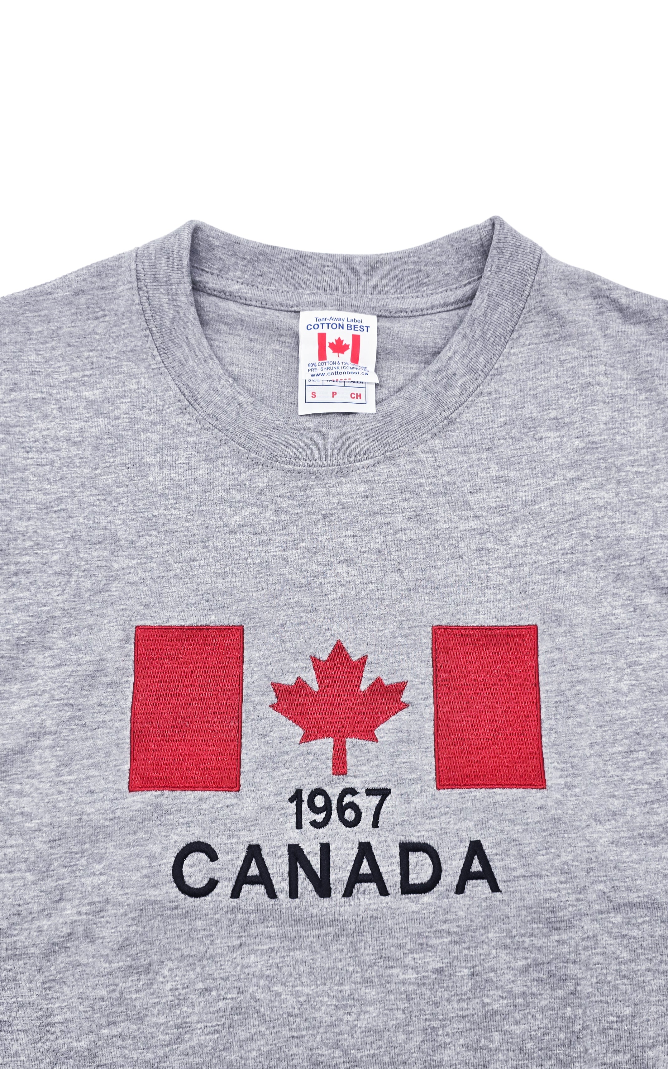 CANADA EMBROIDERED LOGO PRINT T-SHIRT (GREY)