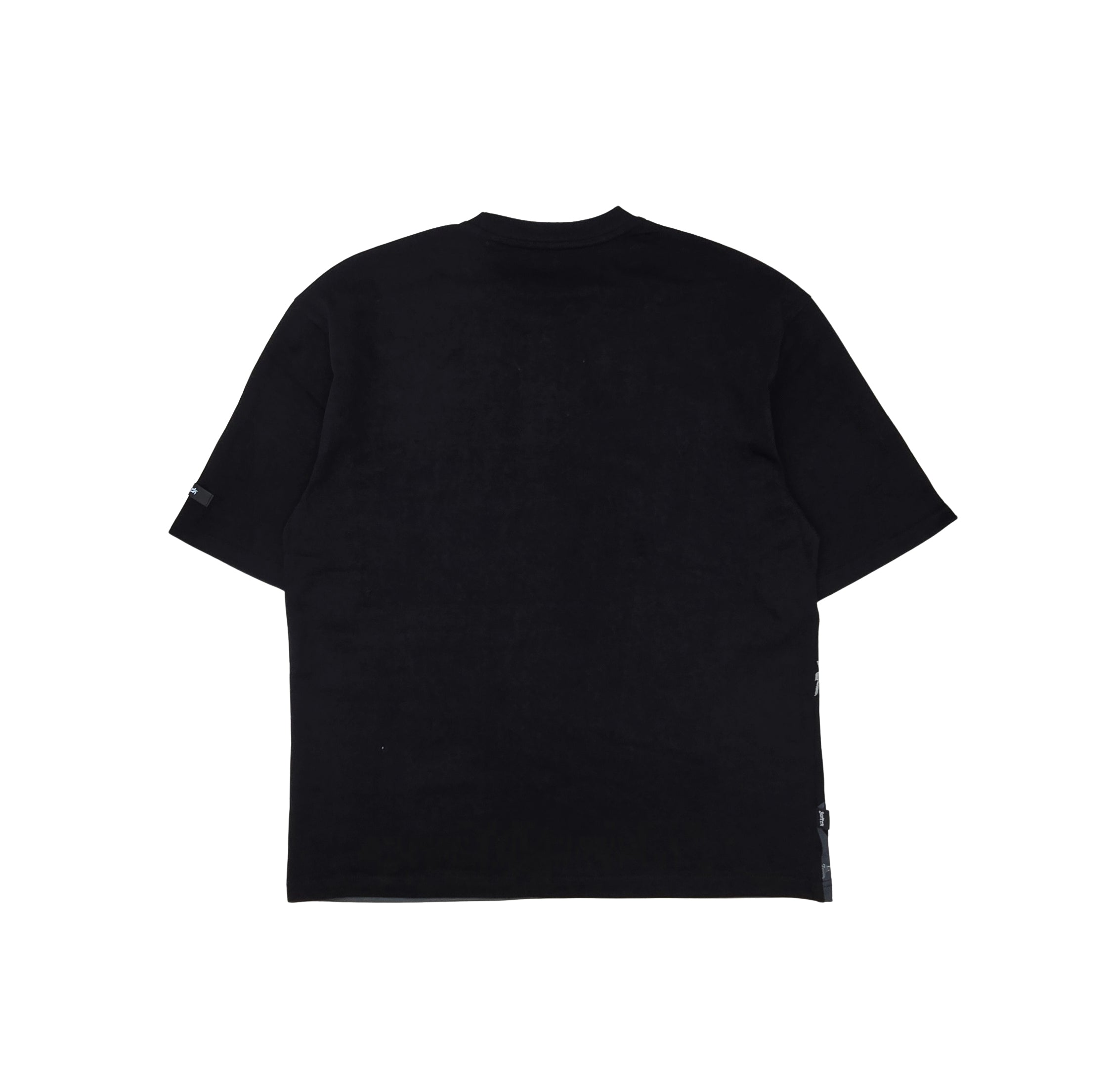 SWITCH MEN'S RHINESTONE BROKEN SKULL DROP SHOULDER GRAPHIC T-SHIRT (BLACK)