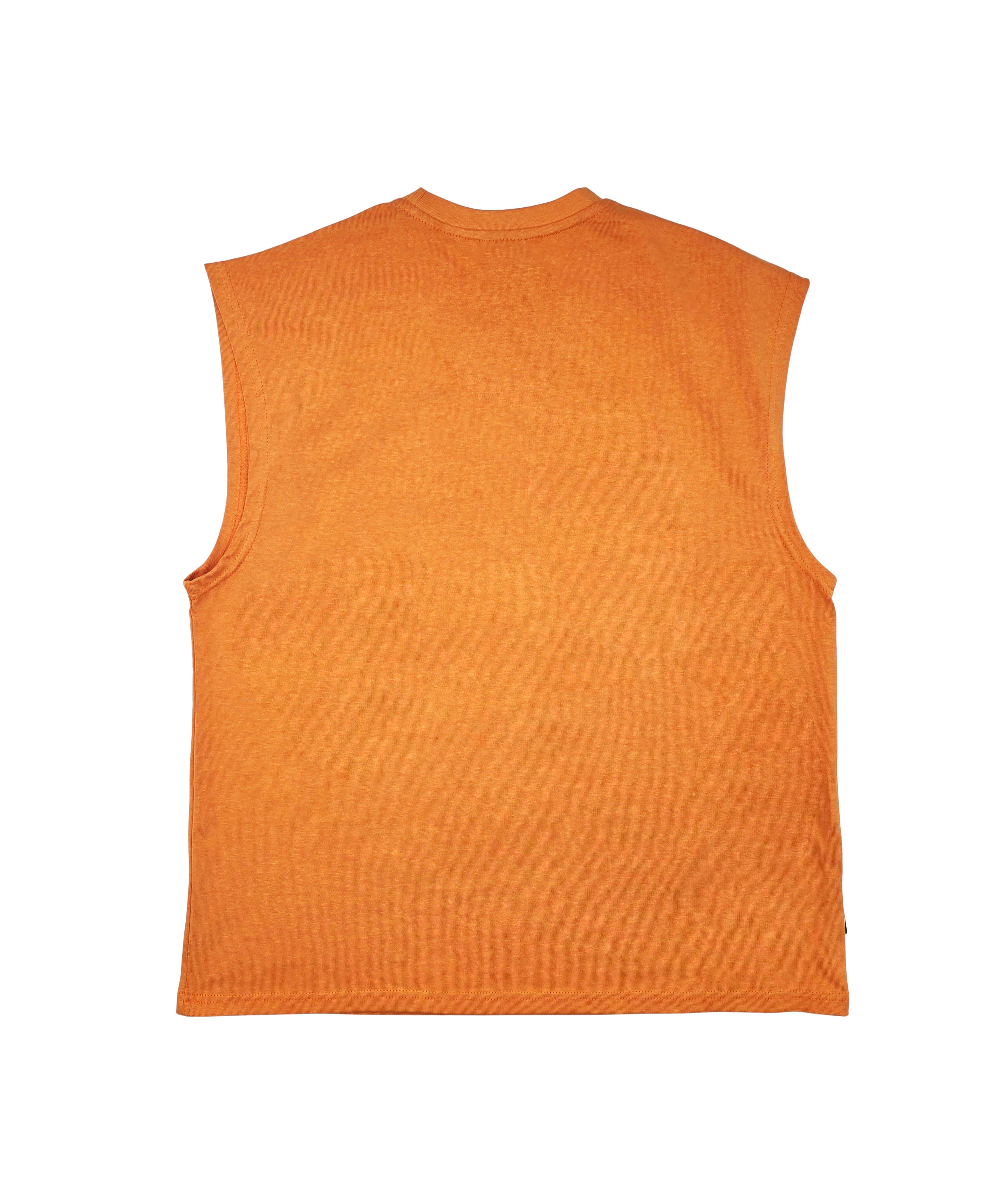 SWITCH MEN'S ETERNAL REST SKULL GRAPHIC CUT-OFF SLEEVELESS MUSCLE TANK TOP (BRICK ORANGE)