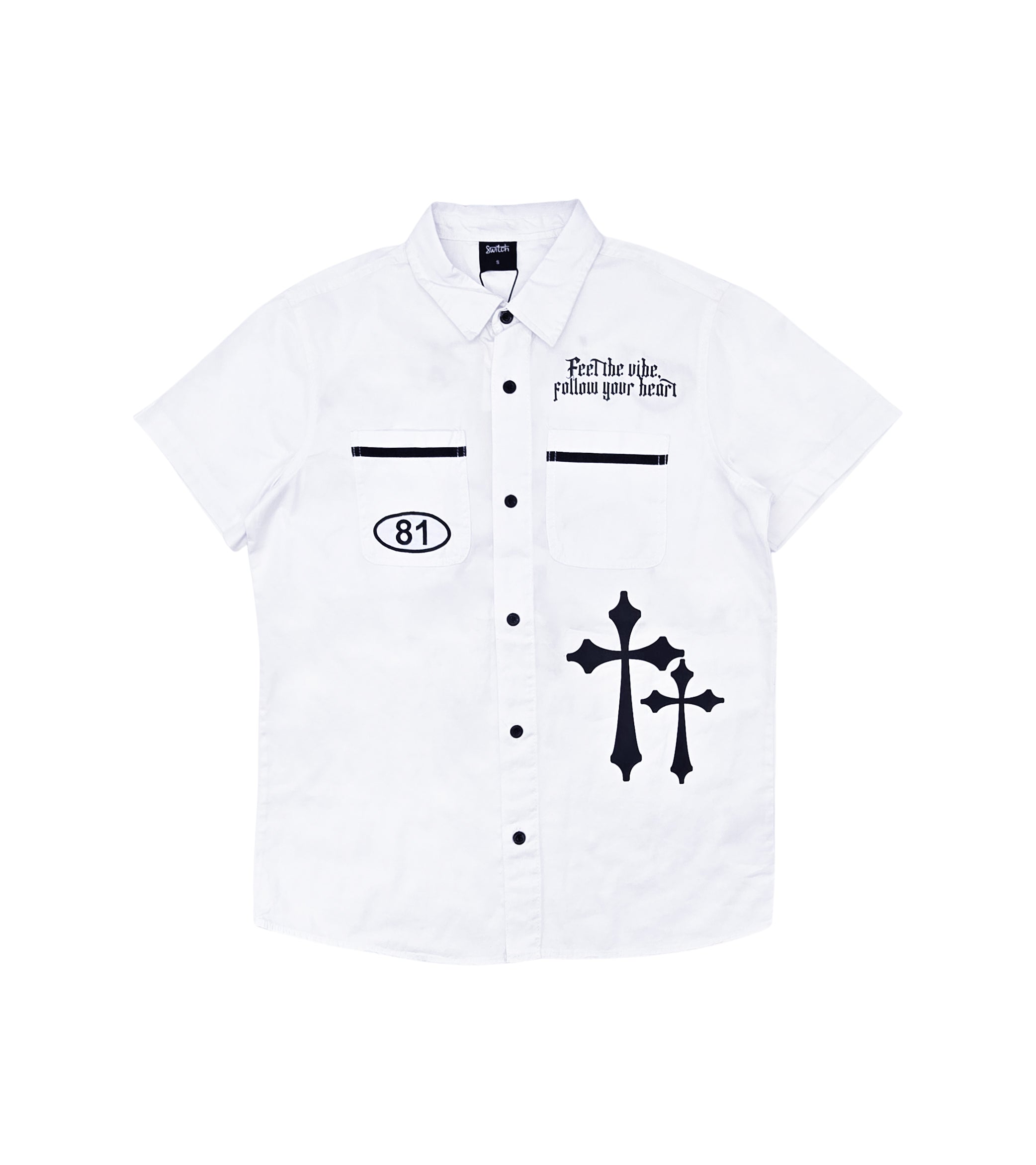 SWITCH MENS TURBO WOVEN SHORT SLEEVE SHIRT/SHORTS SET (WHITE)