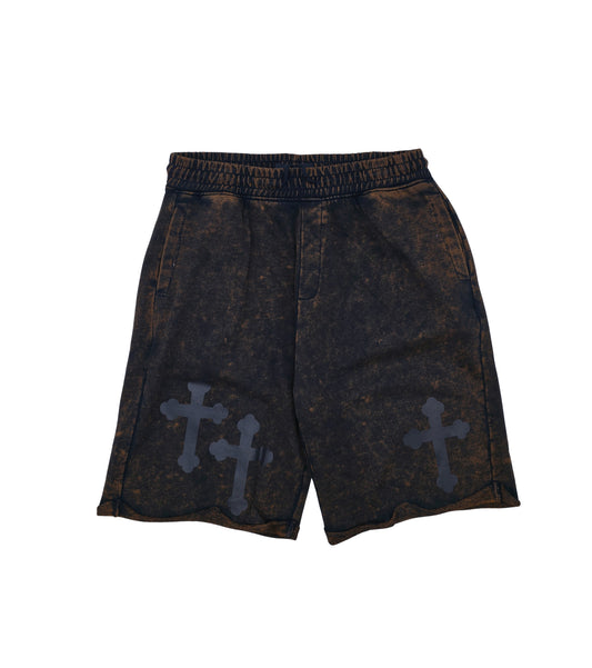 SWITCH MEN'S FAITH OVER FEAR GRAPHIC T-SHIRT/SHORTS SET (BLACK/BROWN)