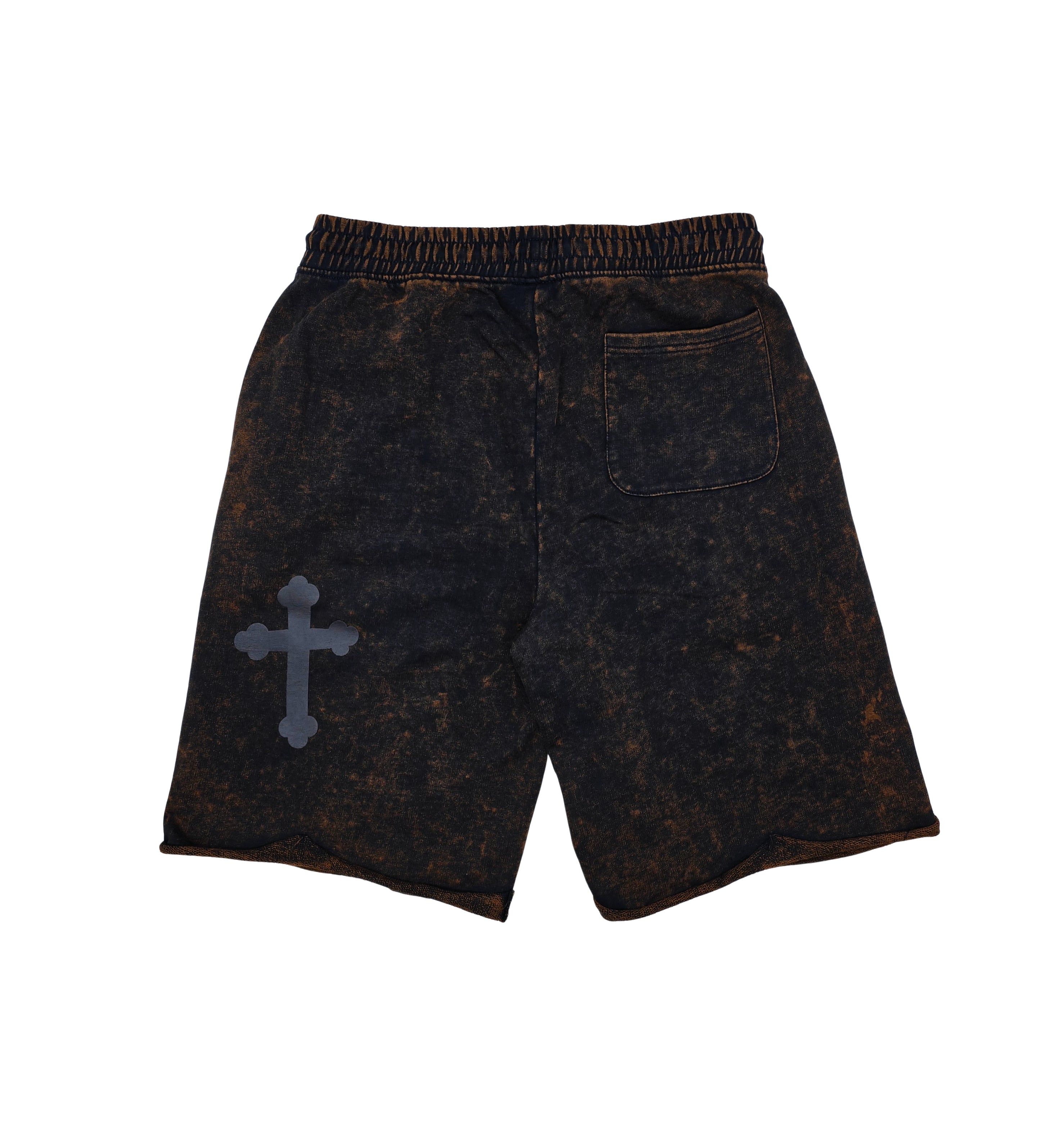 SWITCH MEN'S FAITH OVER FEAR GRAPHIC SHORTS (BLACK/BROWN)