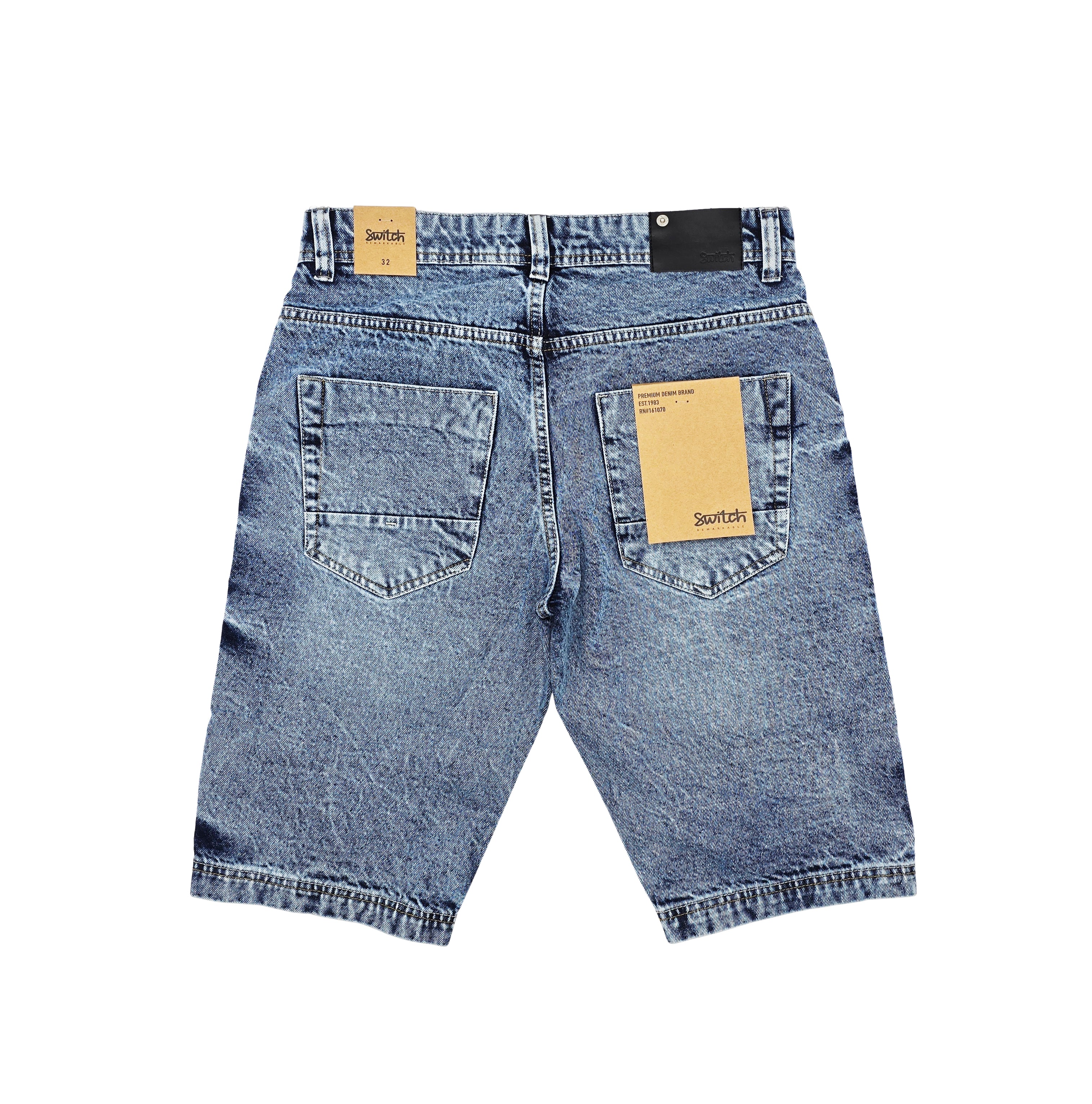 SWITCH MEN'S RIPPED DENIM SHORTS (INDIGO BLUE)