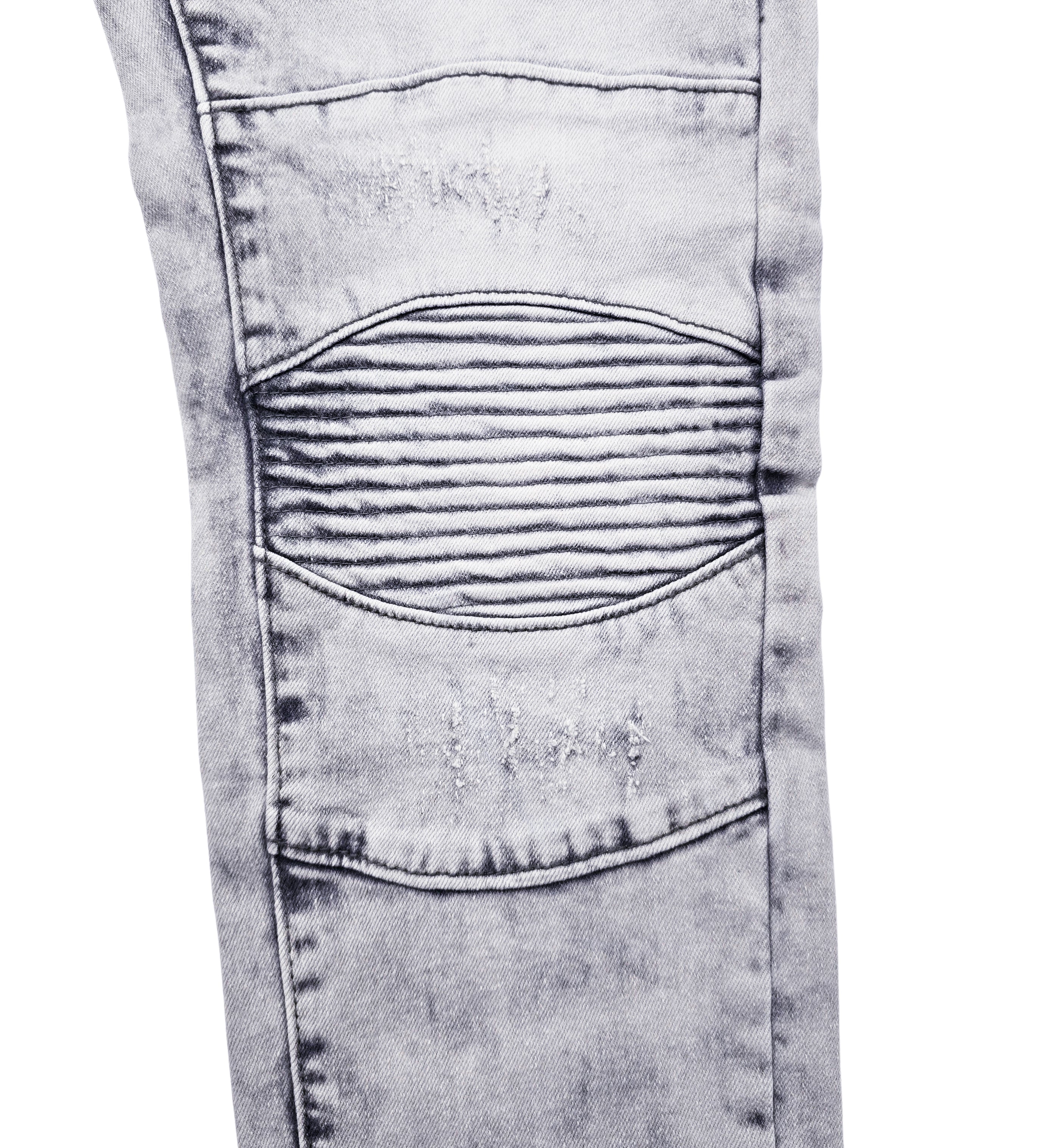 SWITCH REMARKABLE MEN'S SLIM FIT DISTRESSED BIKER JEANS (GREY)