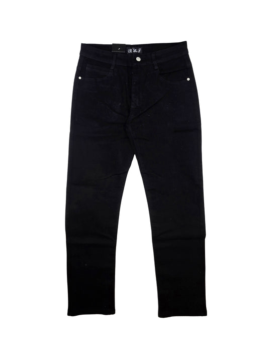 BRONCO MEN'S PLAIN SLIM STRETCH JEANS (BLACK)