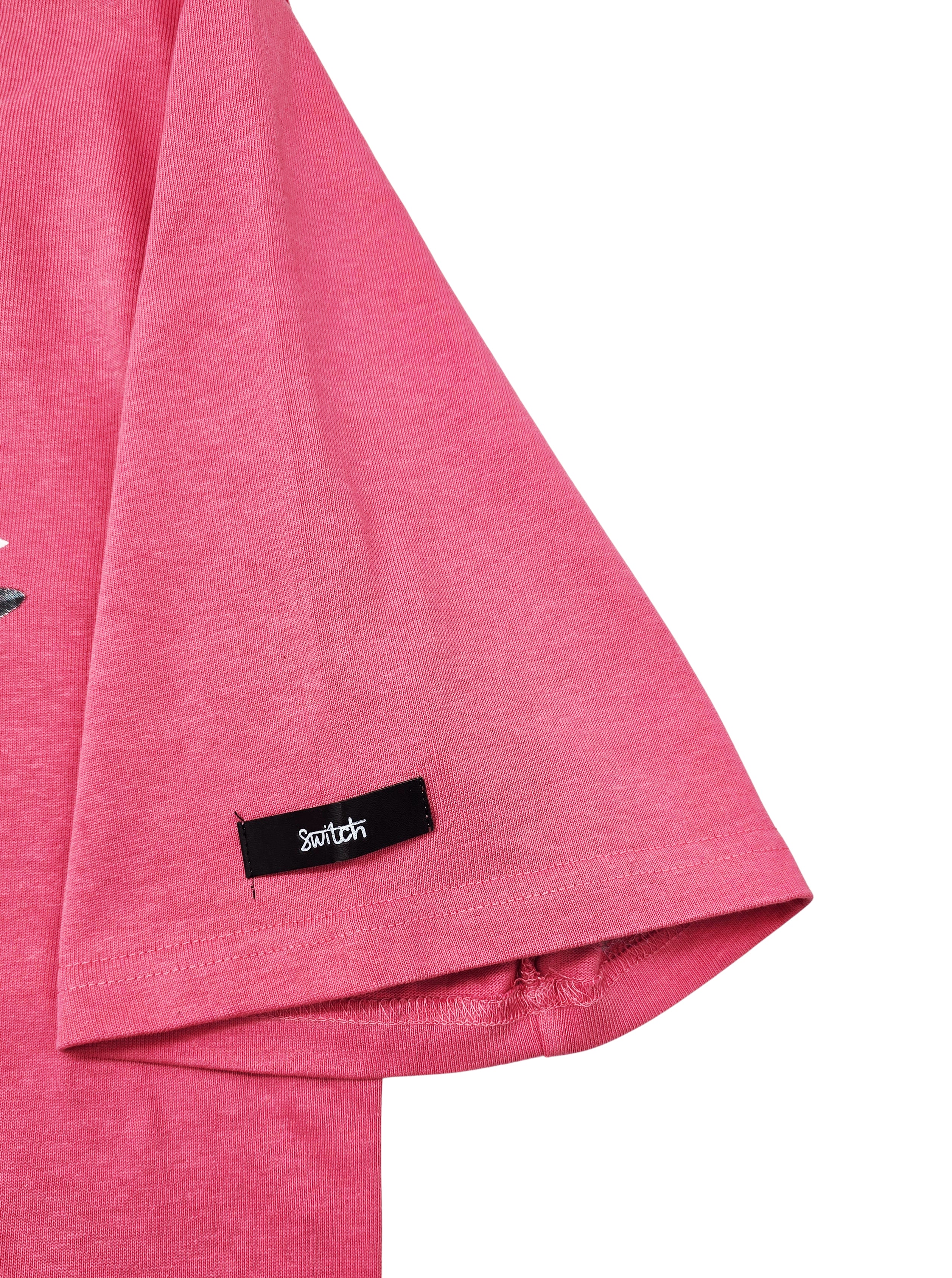 SWITCH MEN'S SAINT 777 DROP SHOULDER TWIN ANGELS GRAPHIC T-SHIRT (PINK)