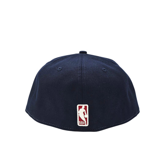 NEW ERA 59FIFTY NBA DENVER NUGGERTS WHITE/NAVY BLUE FITTED HAT