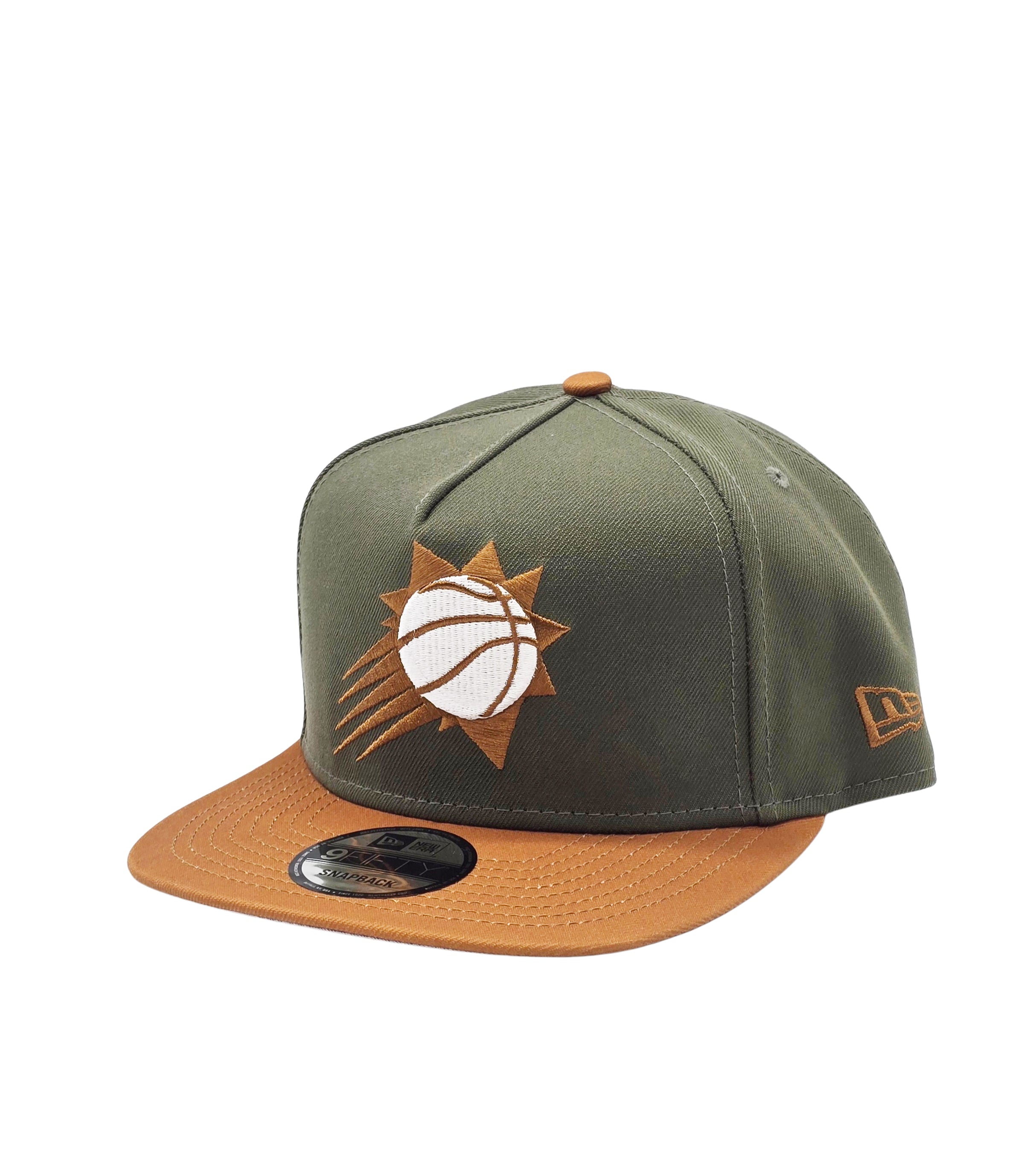 NEW ERA 9FIFTY NBA PHOENIX SUNS OLIVE/BROWN SNAPBACK HAT