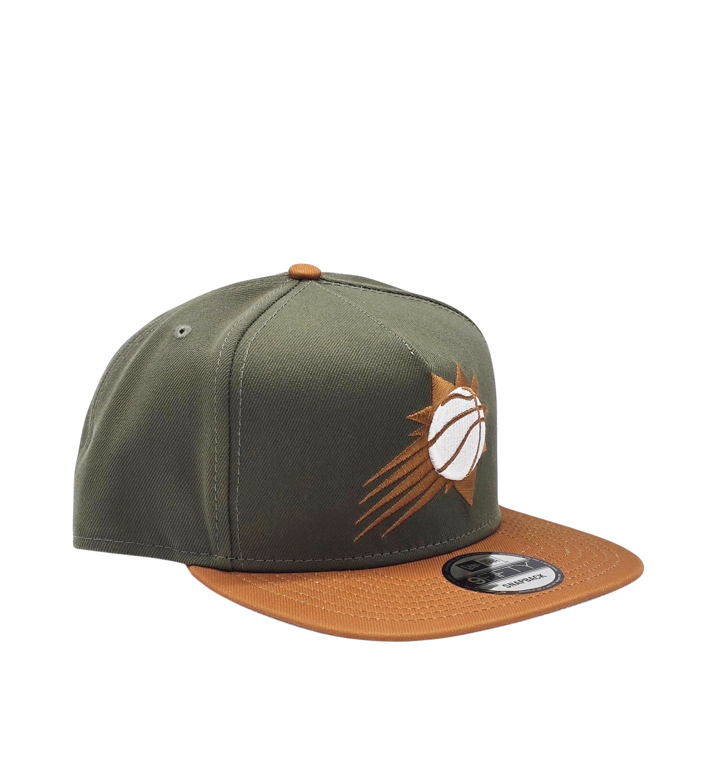 NEW ERA 9FIFTY NBA PHOENIX SUNS OLIVE/BROWN SNAPBACK HAT