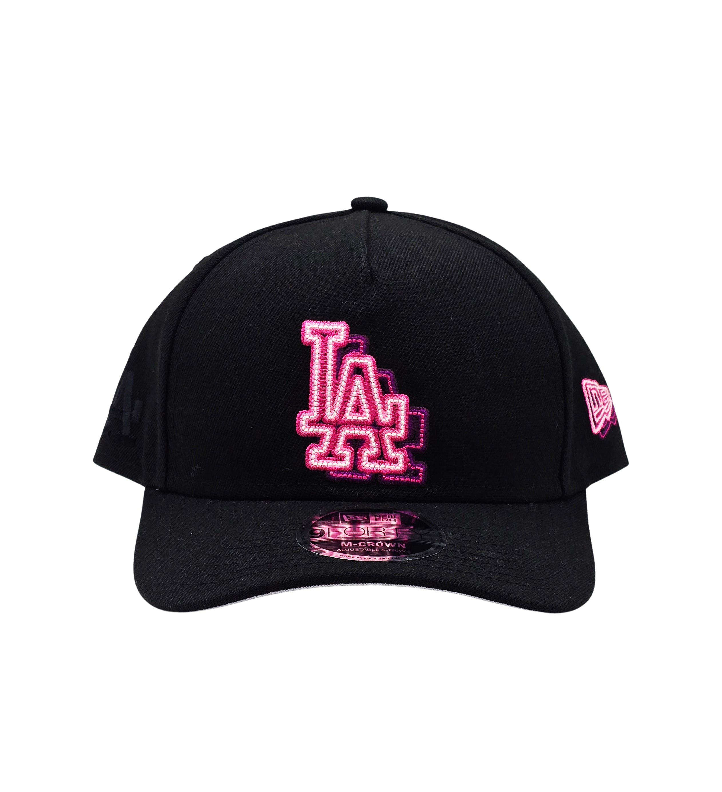 NEW ERA 9FORTY MLB LOS ANGELES DODGERS M-CROWN ADJUSTABLE A-FRAME SNAPBACK BLACK/PINK CAP