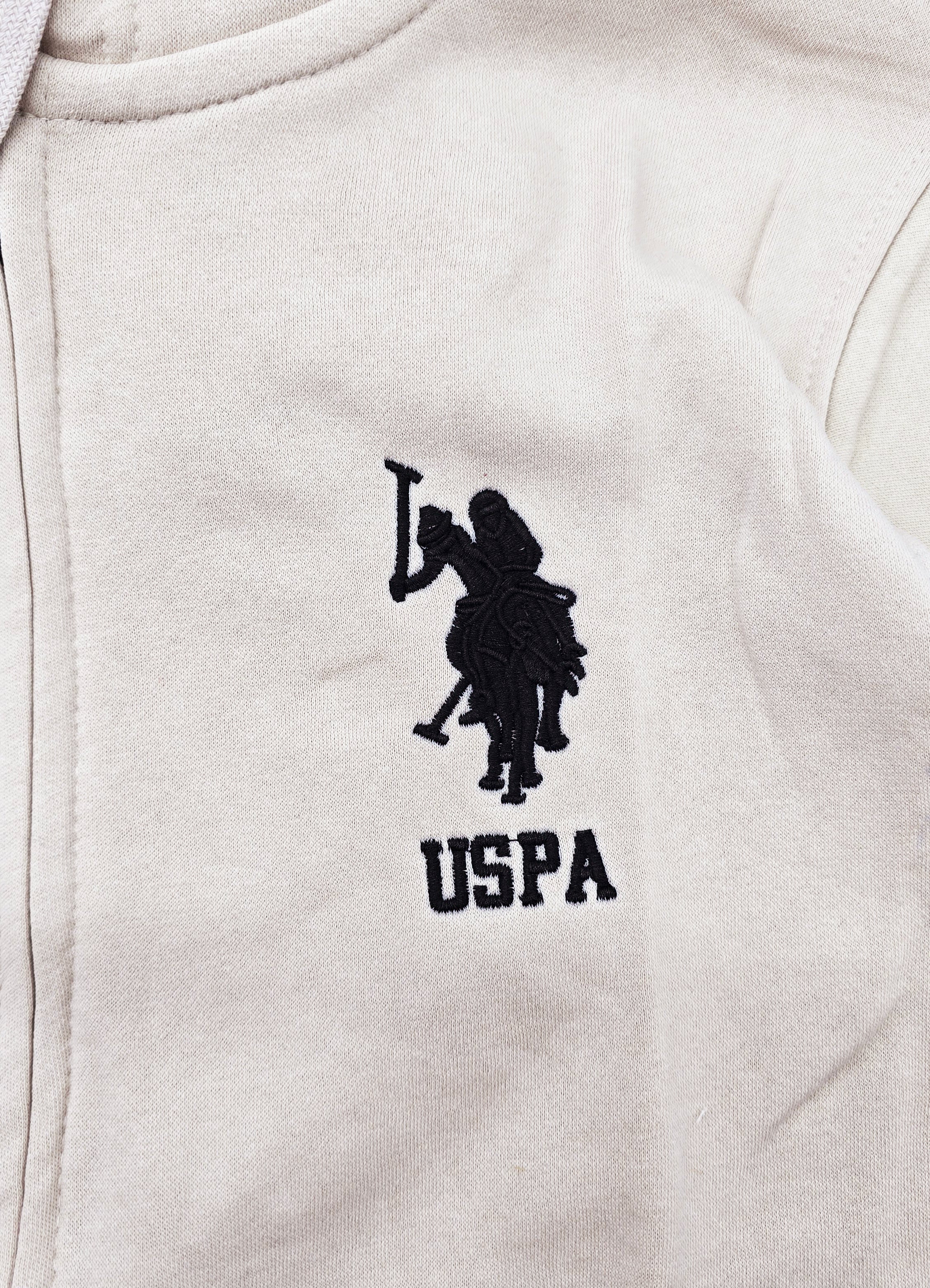 MEN'S U.S. POLO FLEECE PULLOVER HOODIE (CREAM)