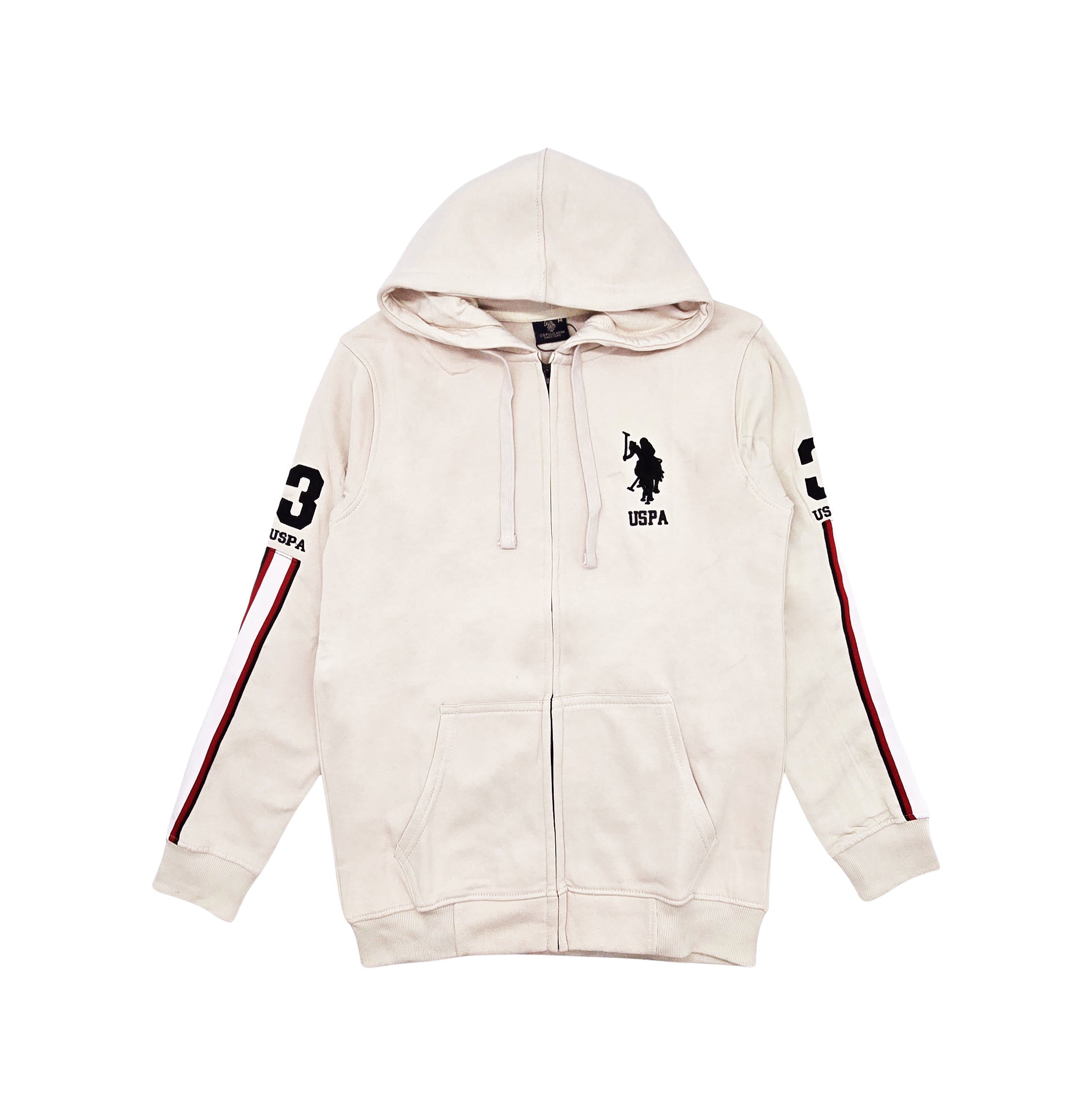 MEN'S U.S. POLO FLEECE PULLOVER HOODIE (CREAM)