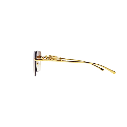 BROWN/GOLD DESIGNER SUNGLASSES (J7416)