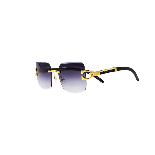 BLACK/GOLD DESIGNER SUNGLASSES (J7418)