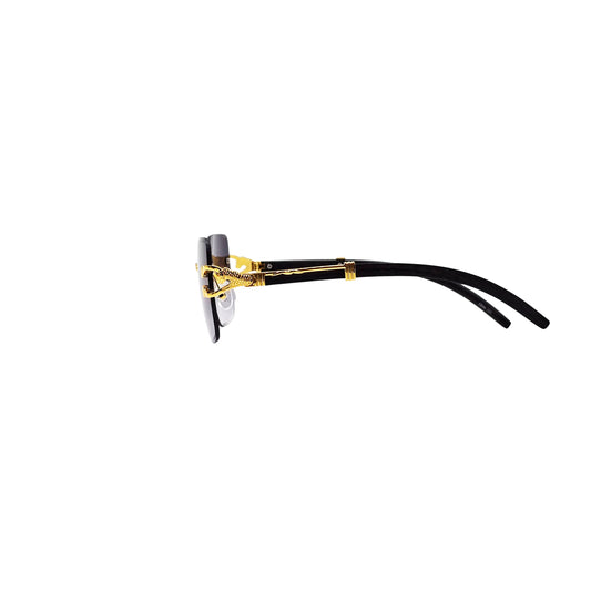 BLACK/GOLD DESIGNER SUNGLASSES (J7418)