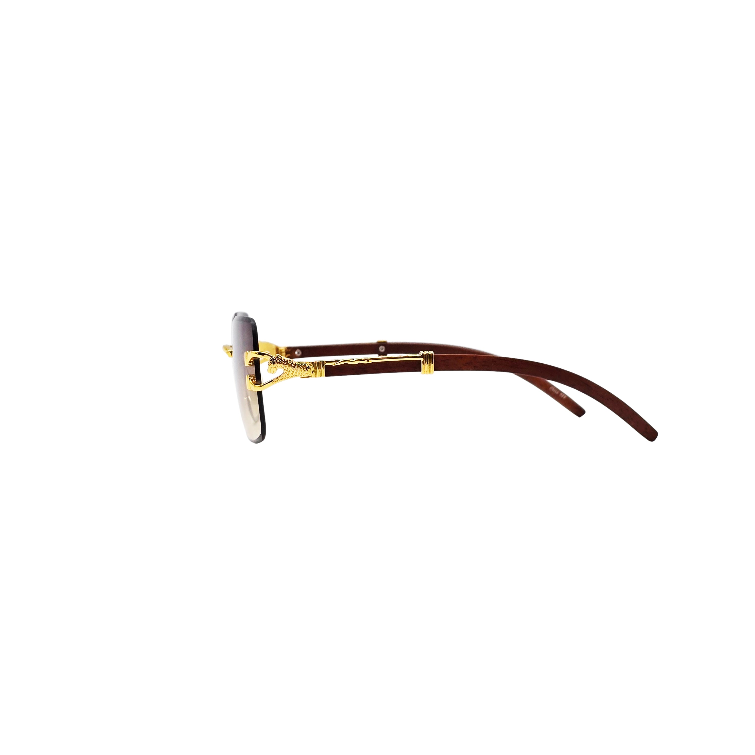 BROWN/GOLD DESIGNER SUNGLASSES (J7418)